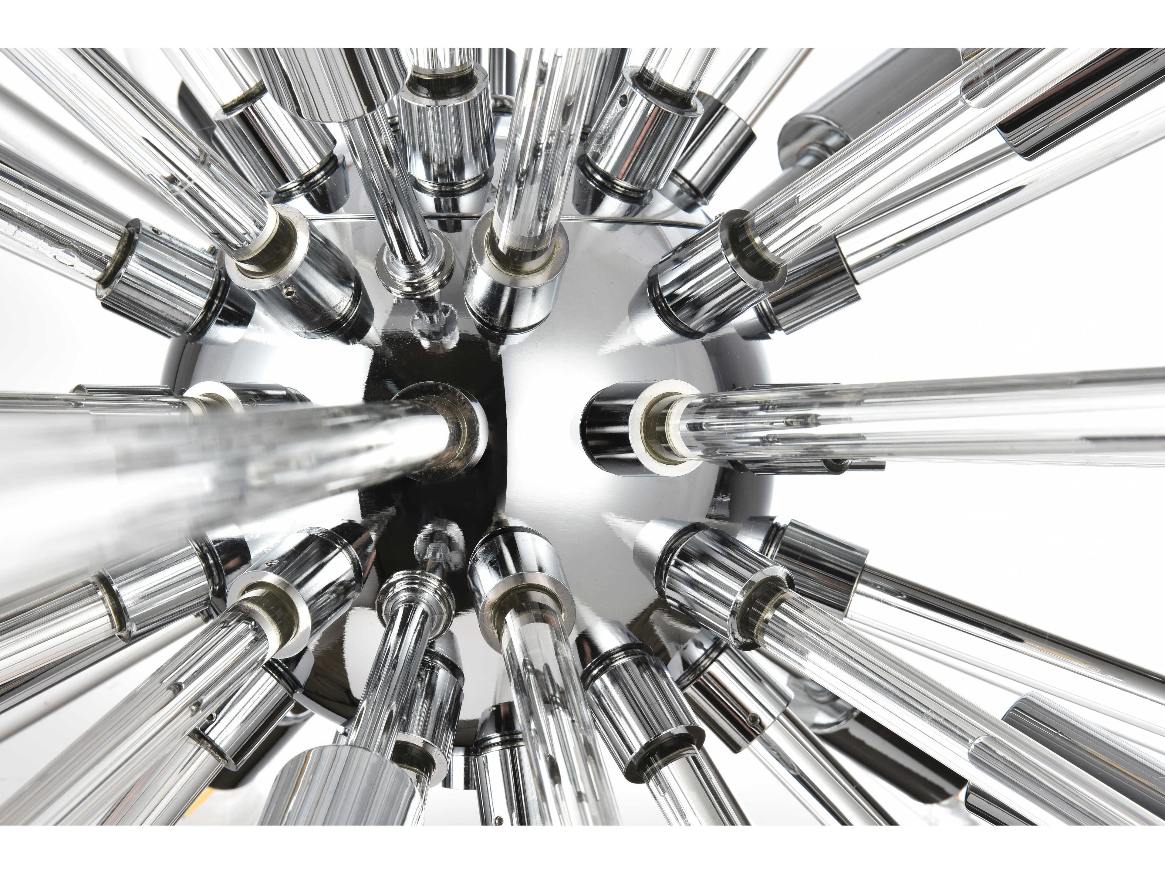 Elegant Lighting Sienna 10-Light Chrome Crystal Glass Sputnik Pendant