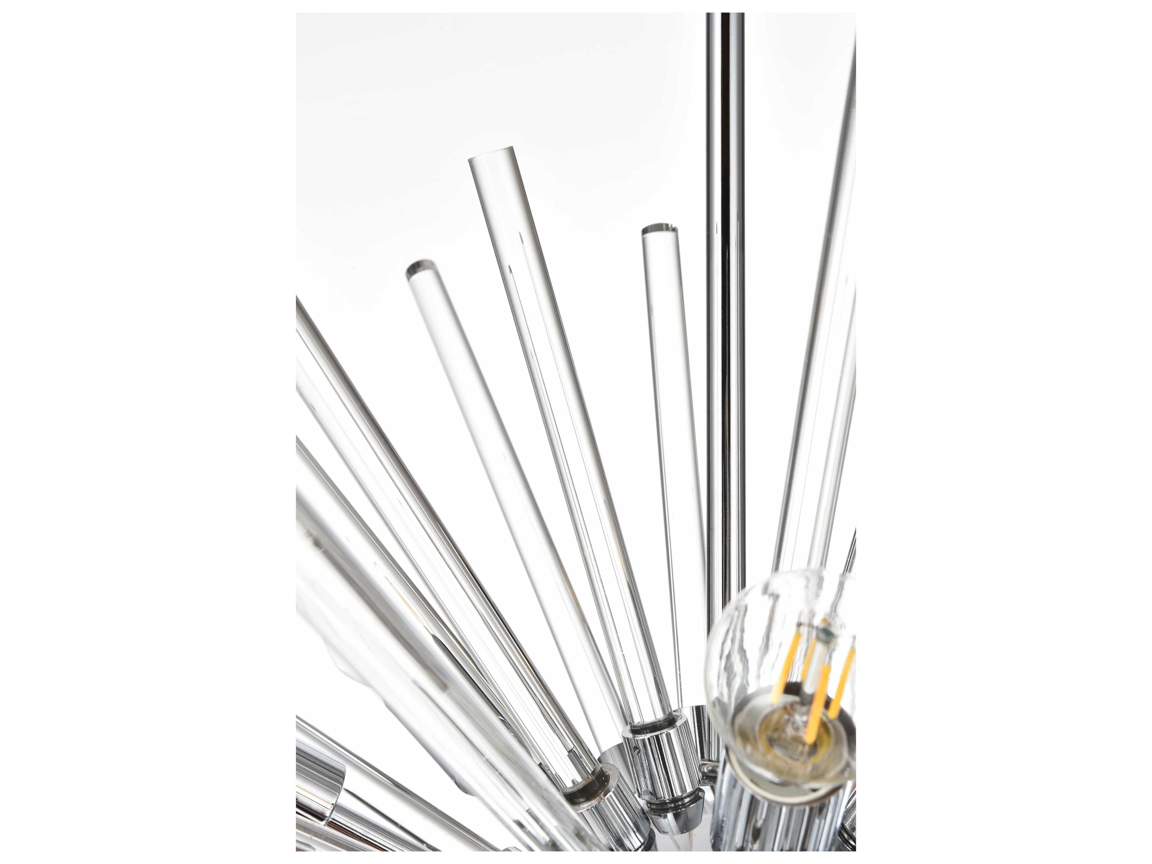 Elegant Lighting Sienna 10-Light Chrome Crystal Glass Sputnik Pendant