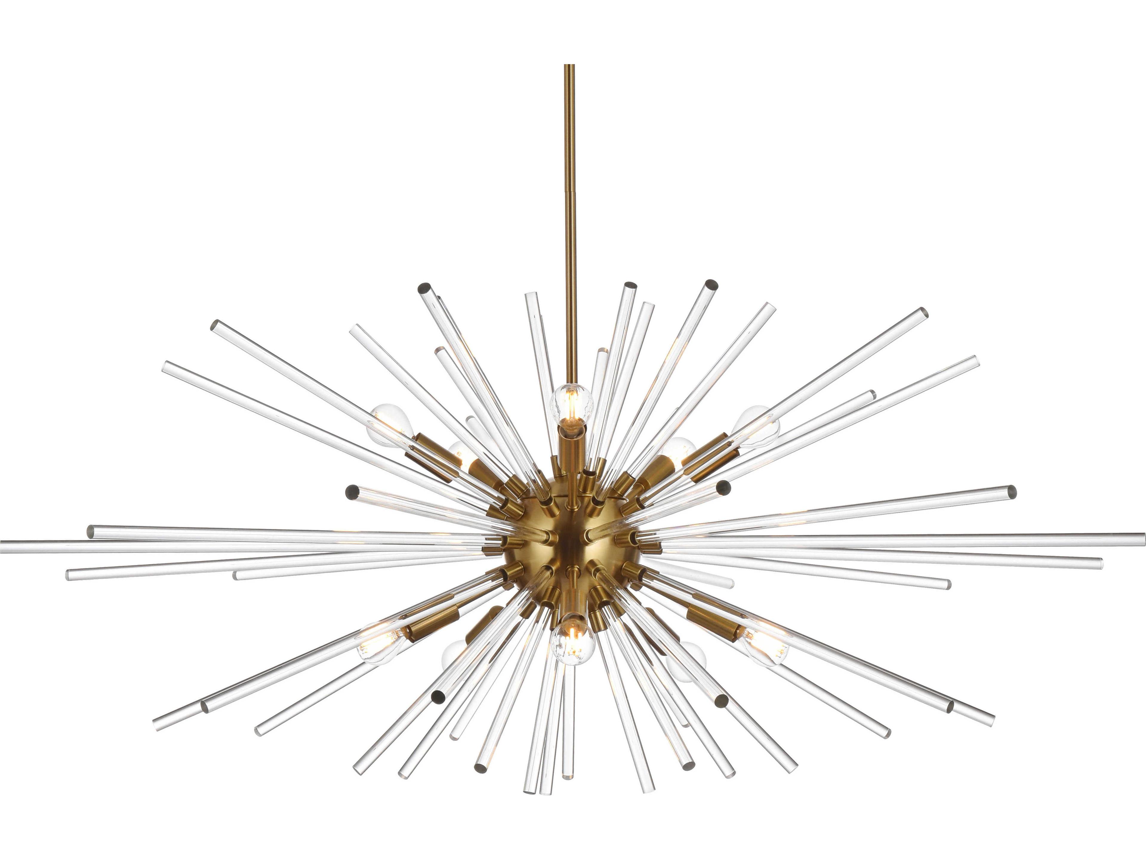 Elegant Lighting Sienna 10-Light Gold Crystal Glass Sputnik Pendant
