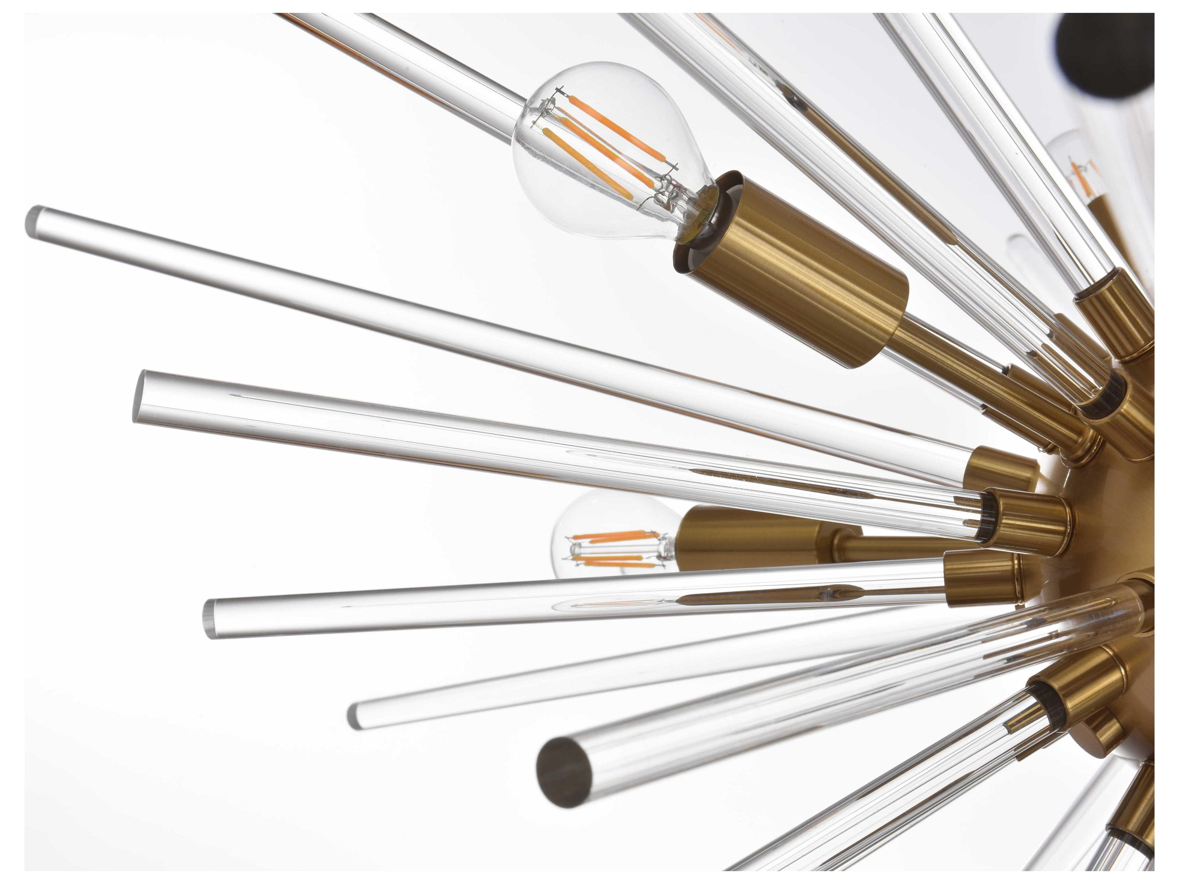 Elegant Lighting Sienna 10-Light Gold Crystal Glass Sputnik Pendant