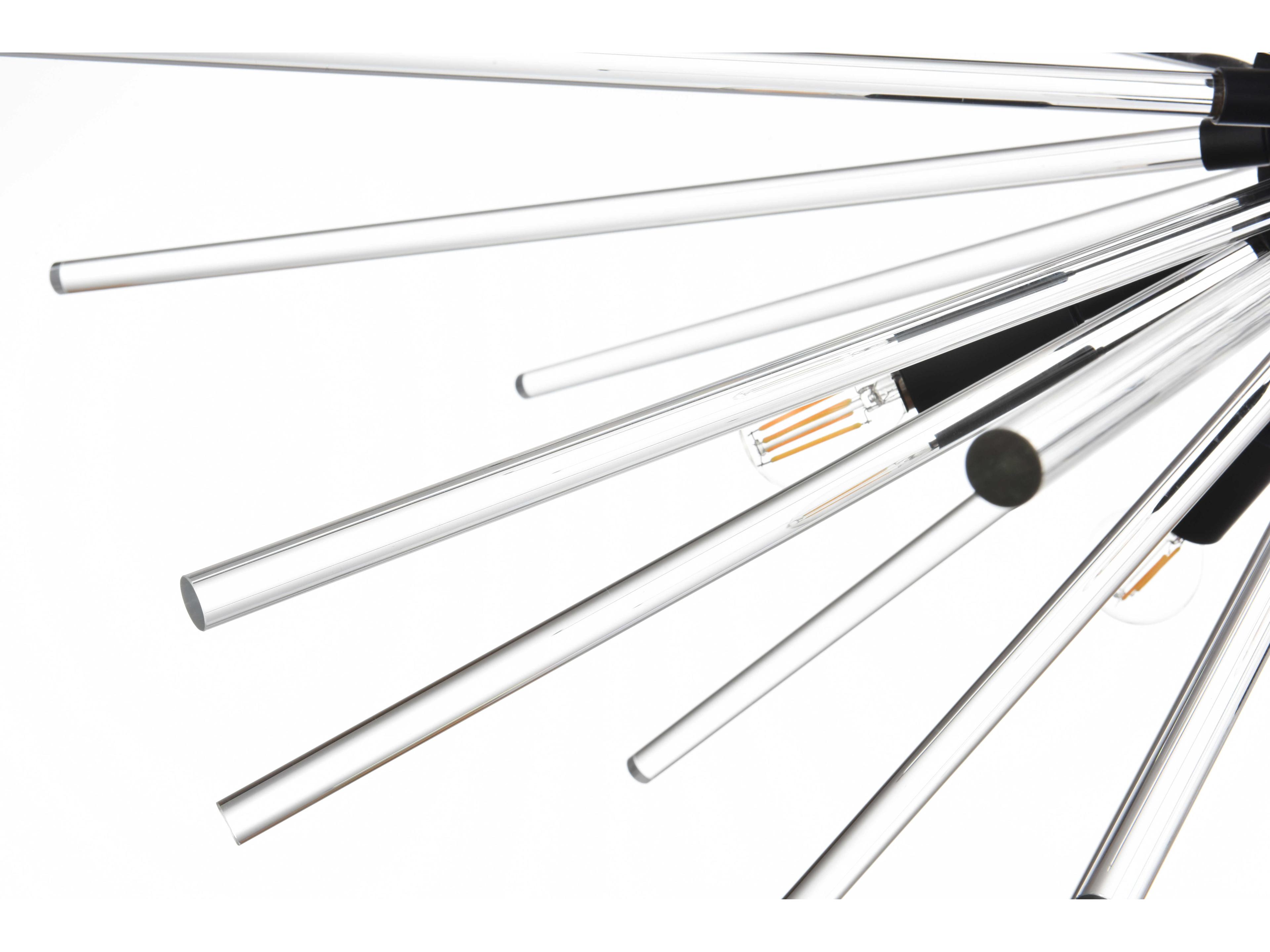 Elegant Lighting Sienna 10-Light Black Crystal Glass Sputnik Pendant