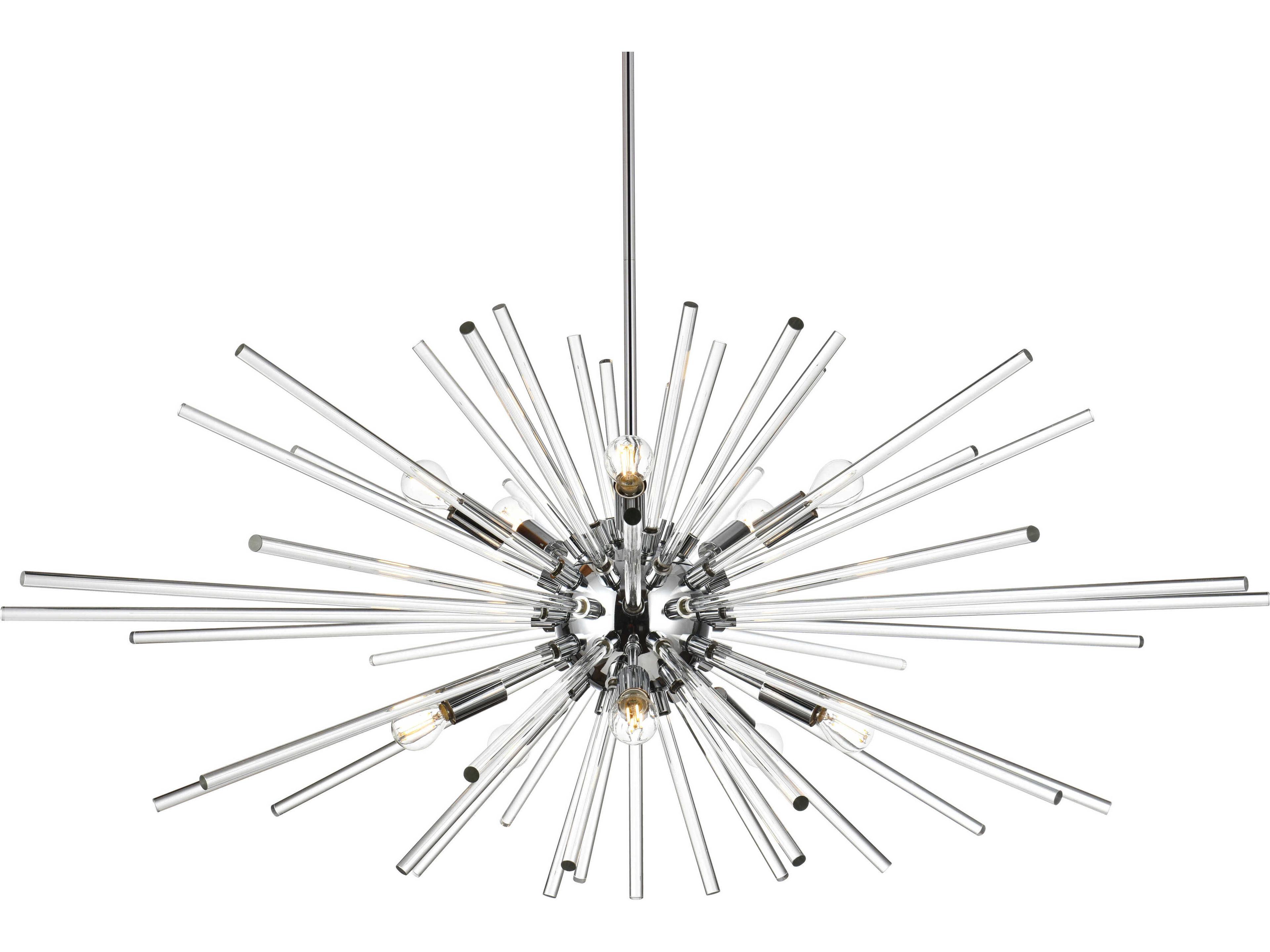 Elegant Lighting Sienna 10-Light Chrome Crystal Glass Sputnik Pendant