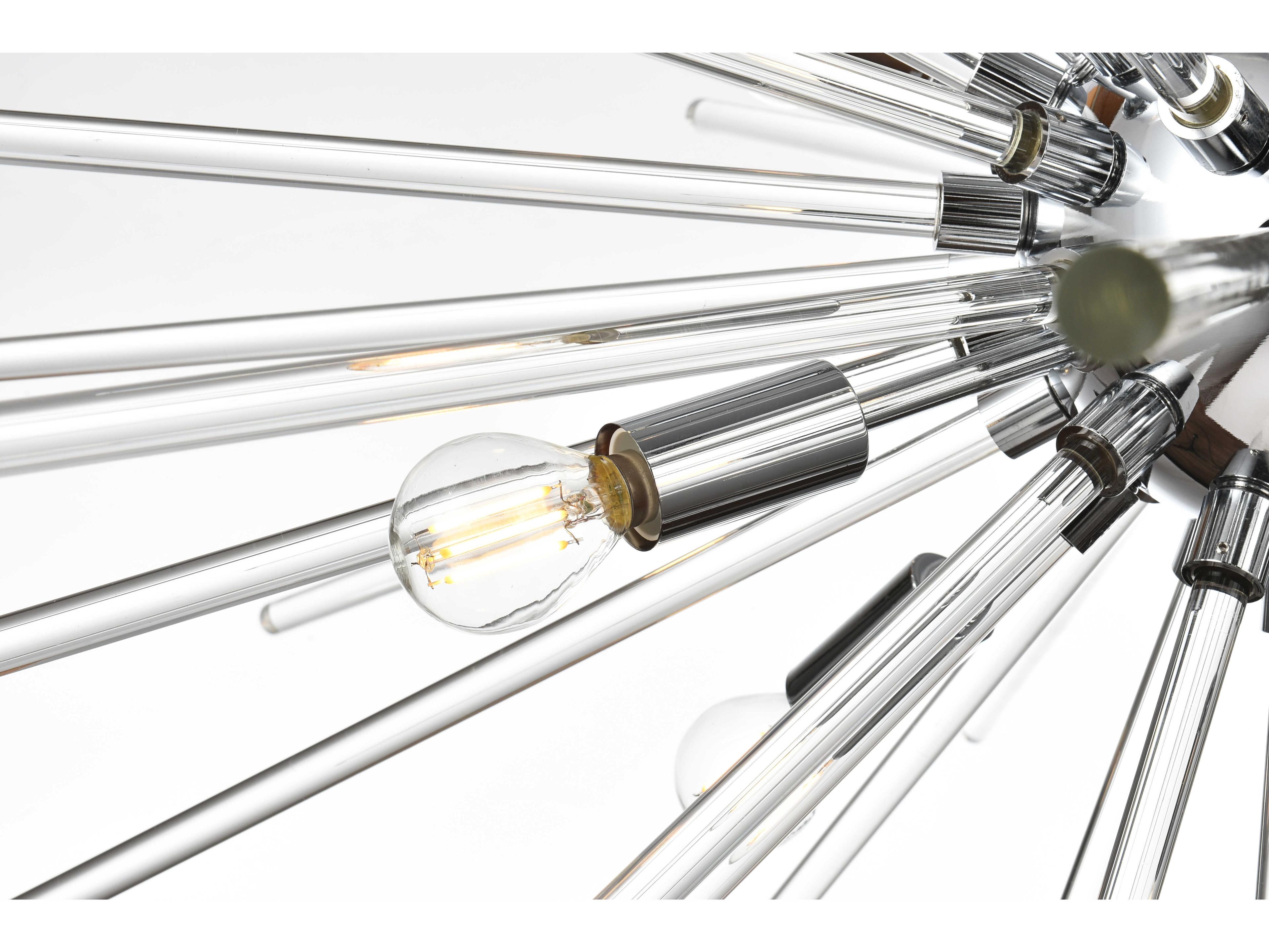 Elegant Lighting Sienna 10-Light Chrome Crystal Glass Sputnik Pendant
