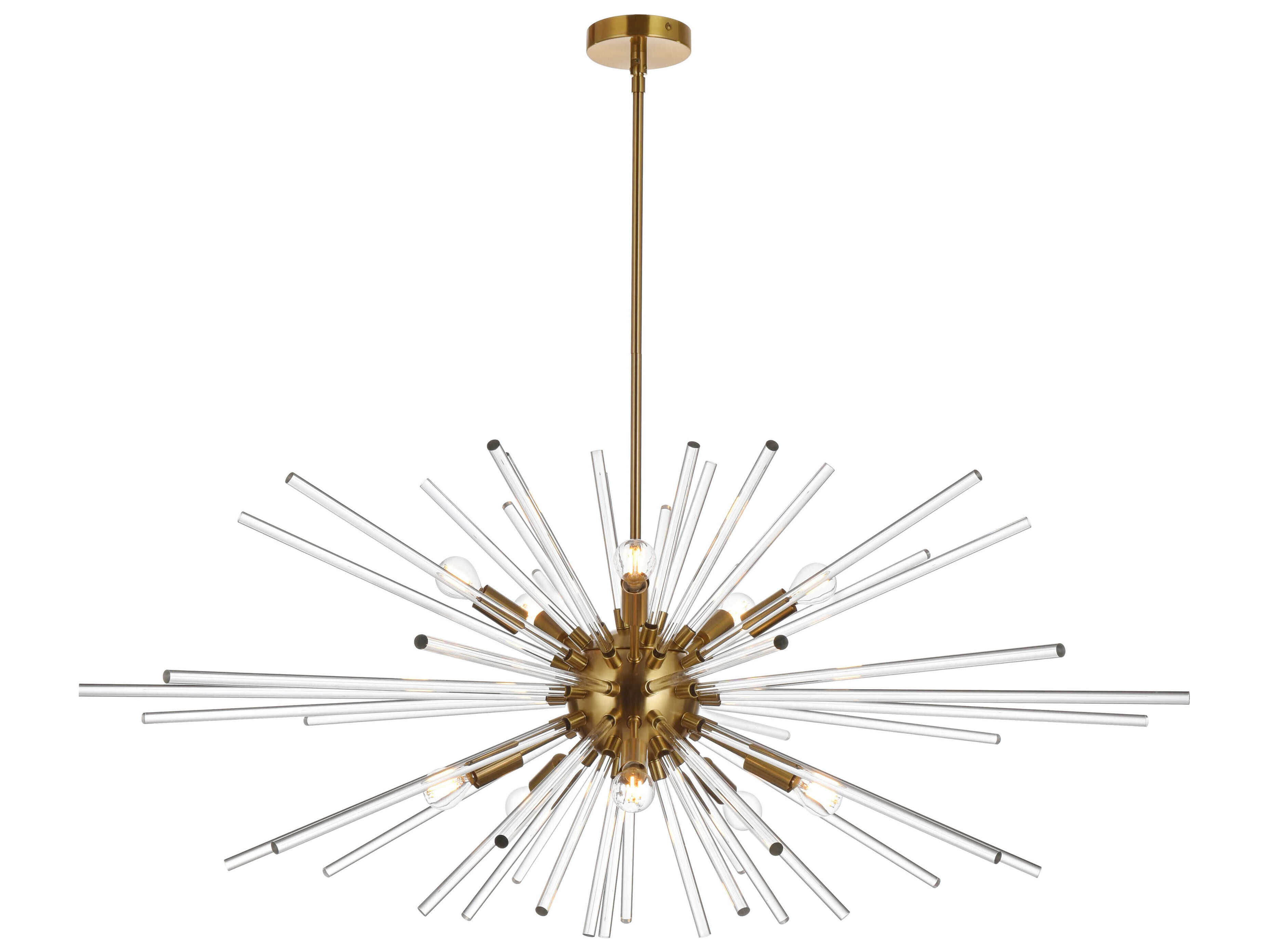 Elegant Lighting Sienna 10-Light Gold Crystal Glass Sputnik Pendant