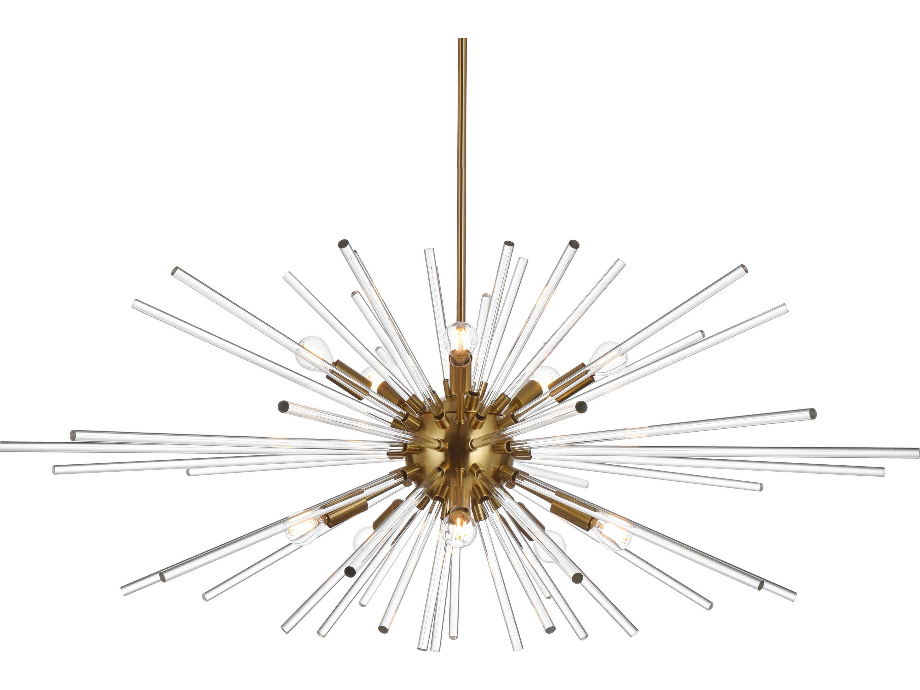 Elegant Lighting Sienna 10-Light Gold Crystal Glass Sputnik Pendant