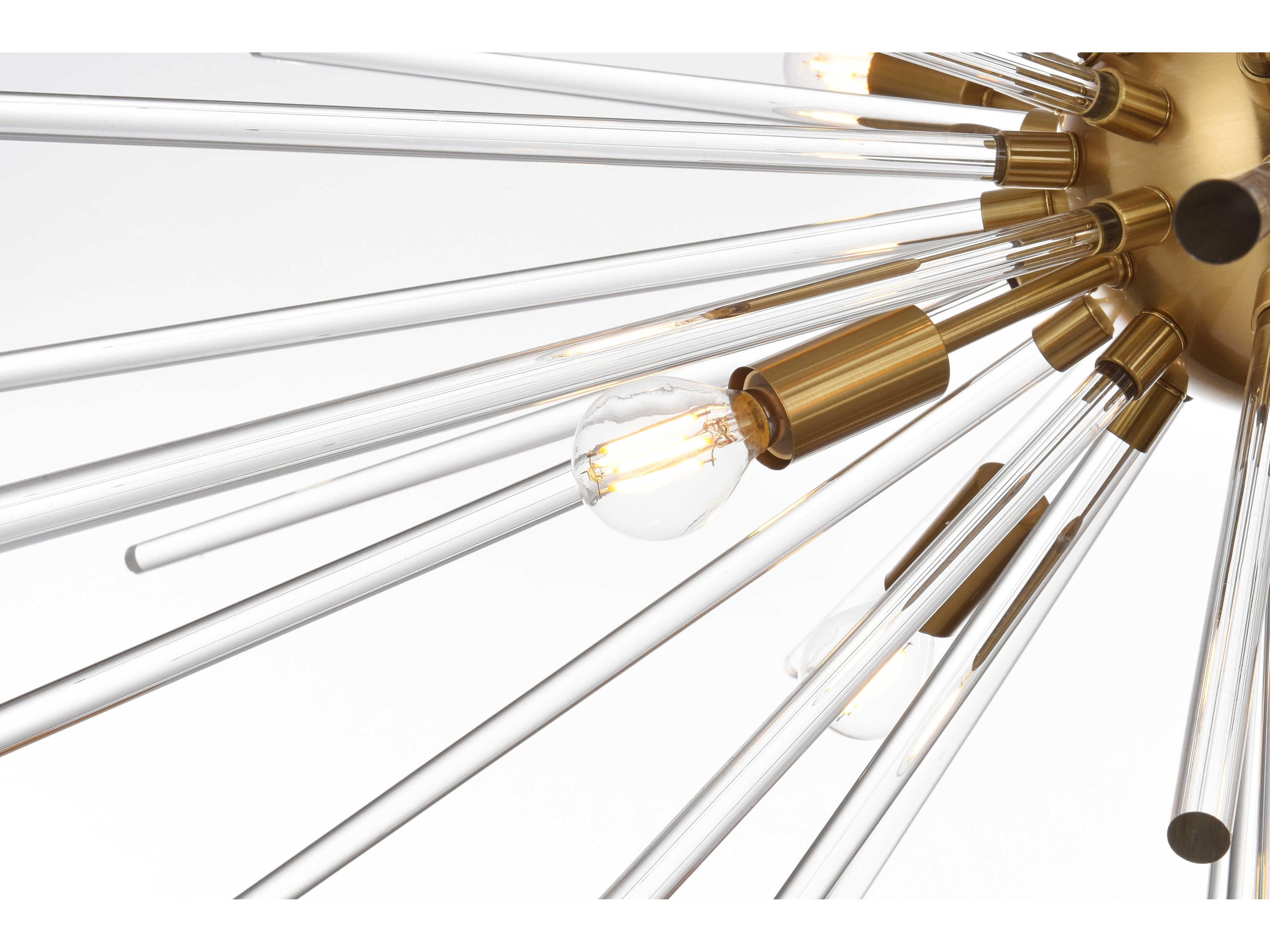 Elegant Lighting Sienna 10-Light Gold Crystal Glass Sputnik Pendant