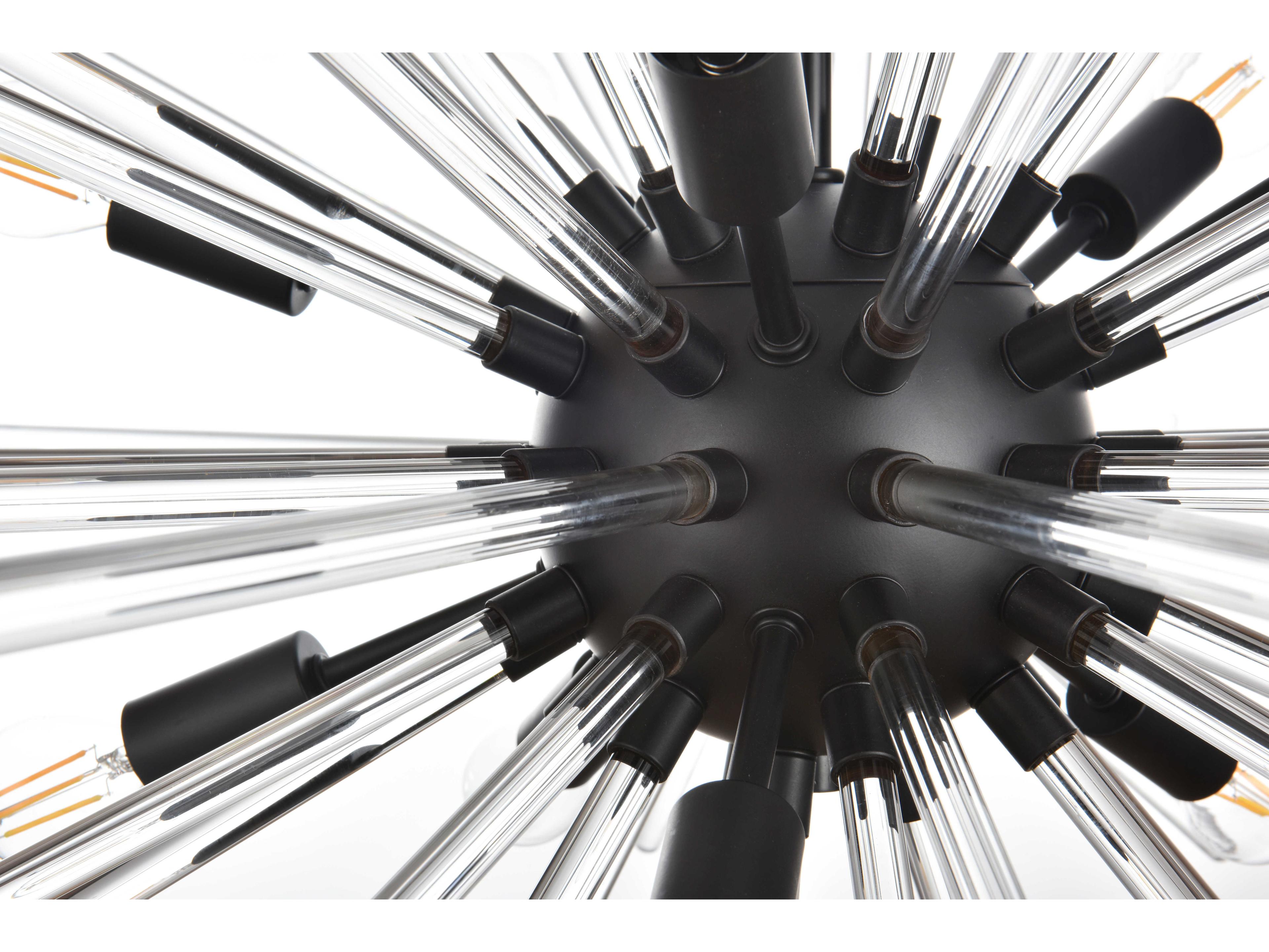 Elegant Lighting Sienna 30-Light Black Sputnik Pendant