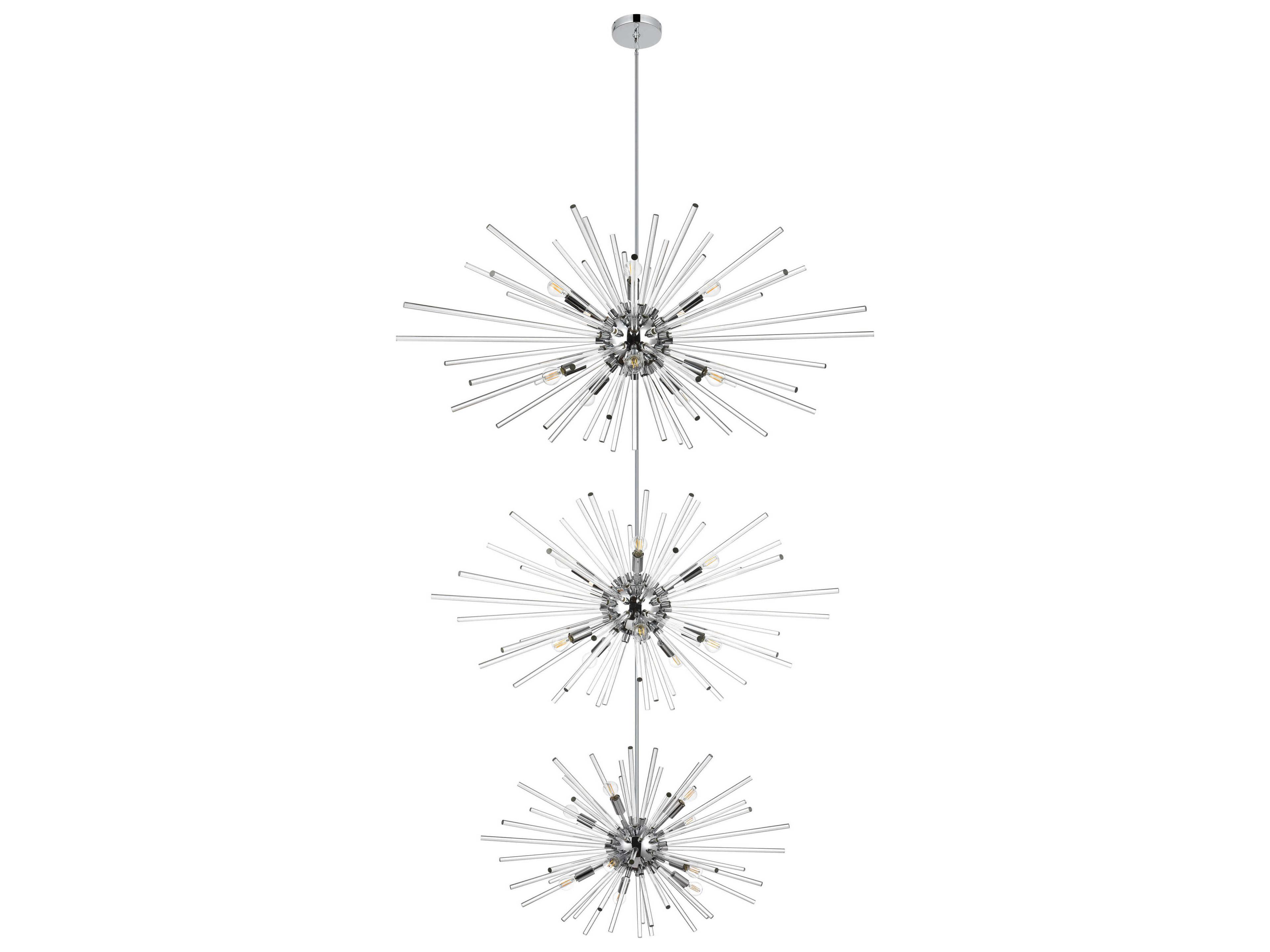 Elegant Lighting Sienna 30-Light Chrome Sputnik Pendant
