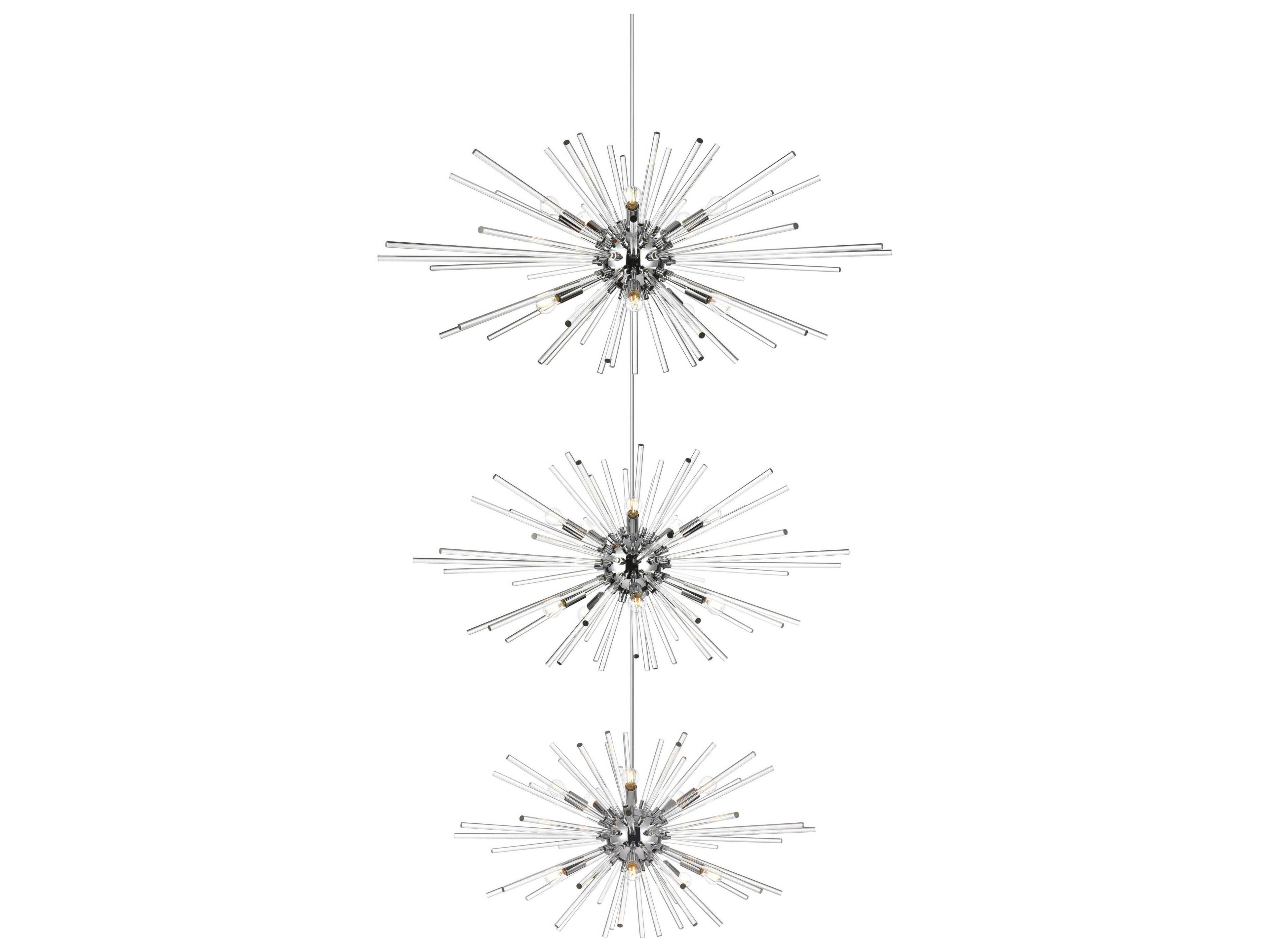 Elegant Lighting Sienna 30-Light Chrome Sputnik Pendant