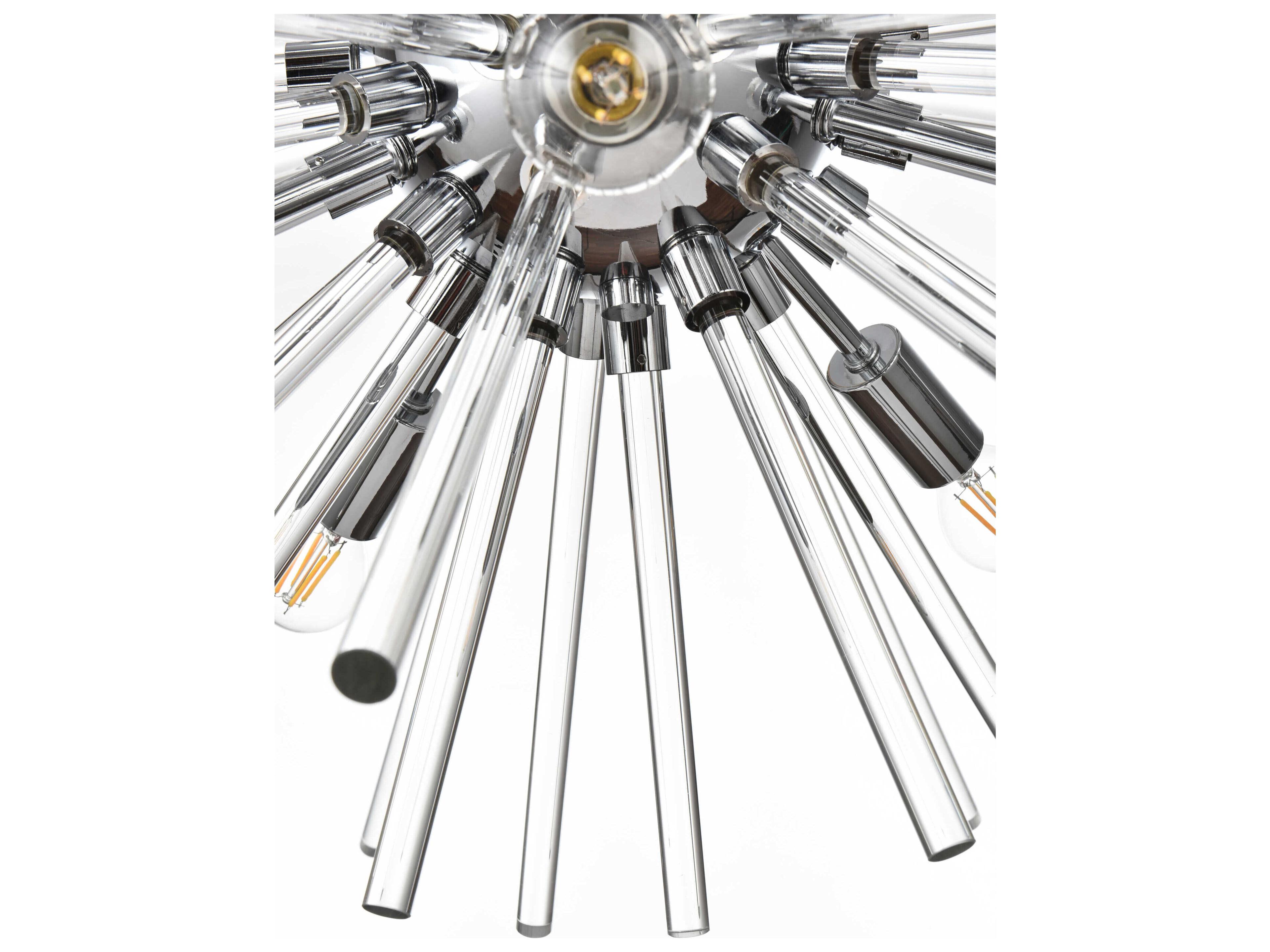 Elegant Lighting Sienna 30-Light Chrome Sputnik Pendant
