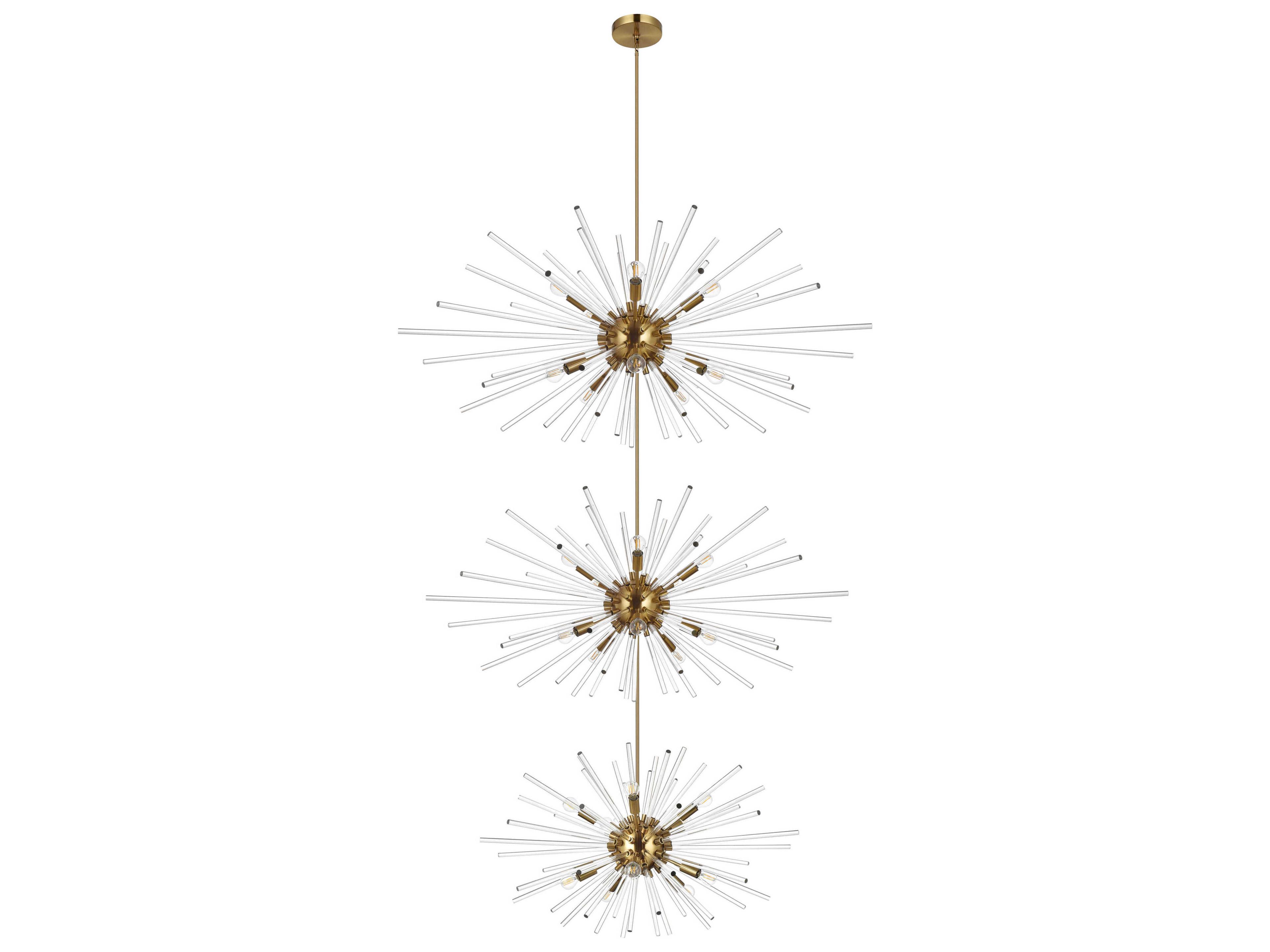 Elegant Lighting Sienna 30-Light Satin Gold Sputnik Pendant