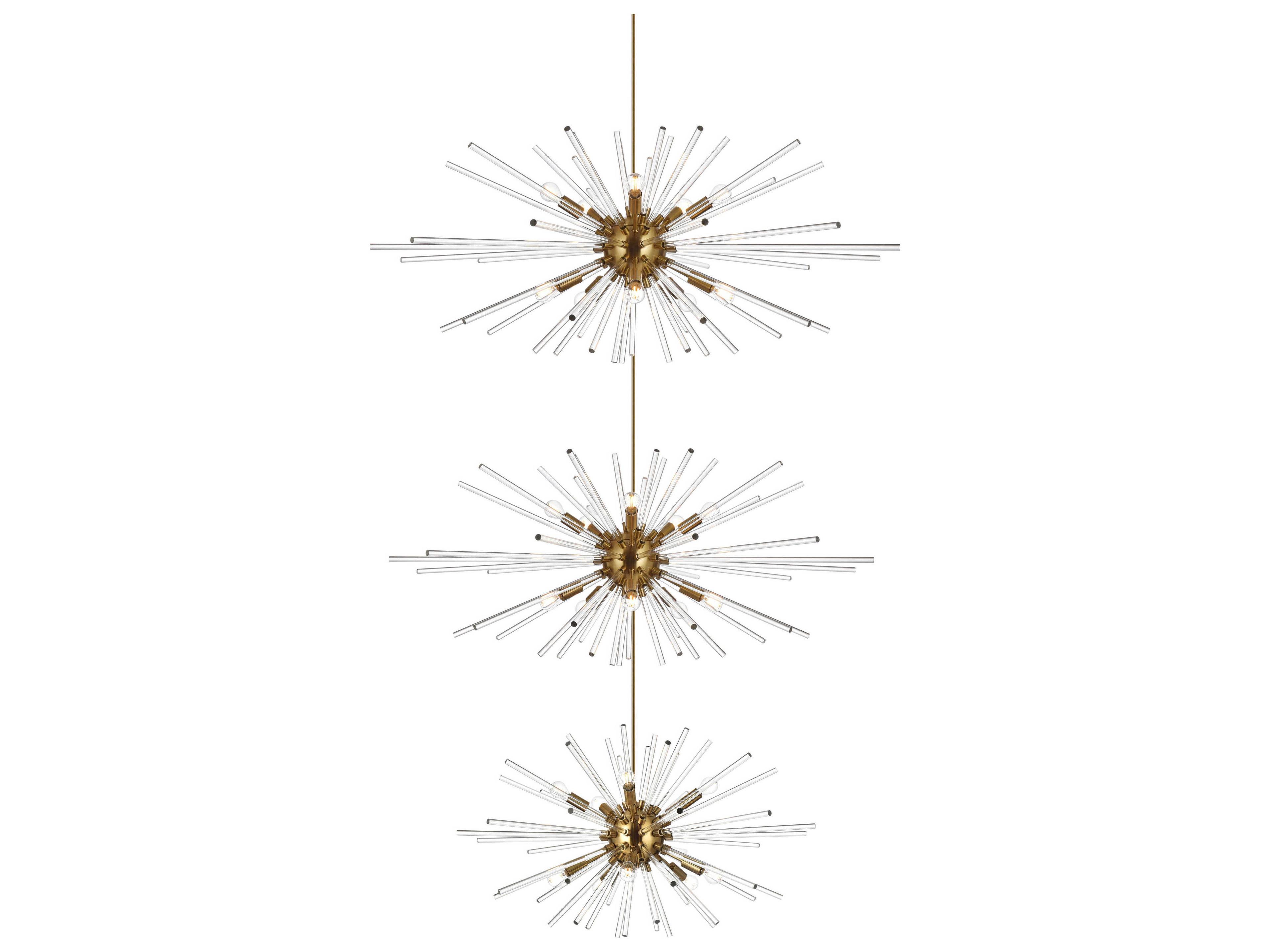 Elegant Lighting Sienna 30-Light Satin Gold Sputnik Pendant