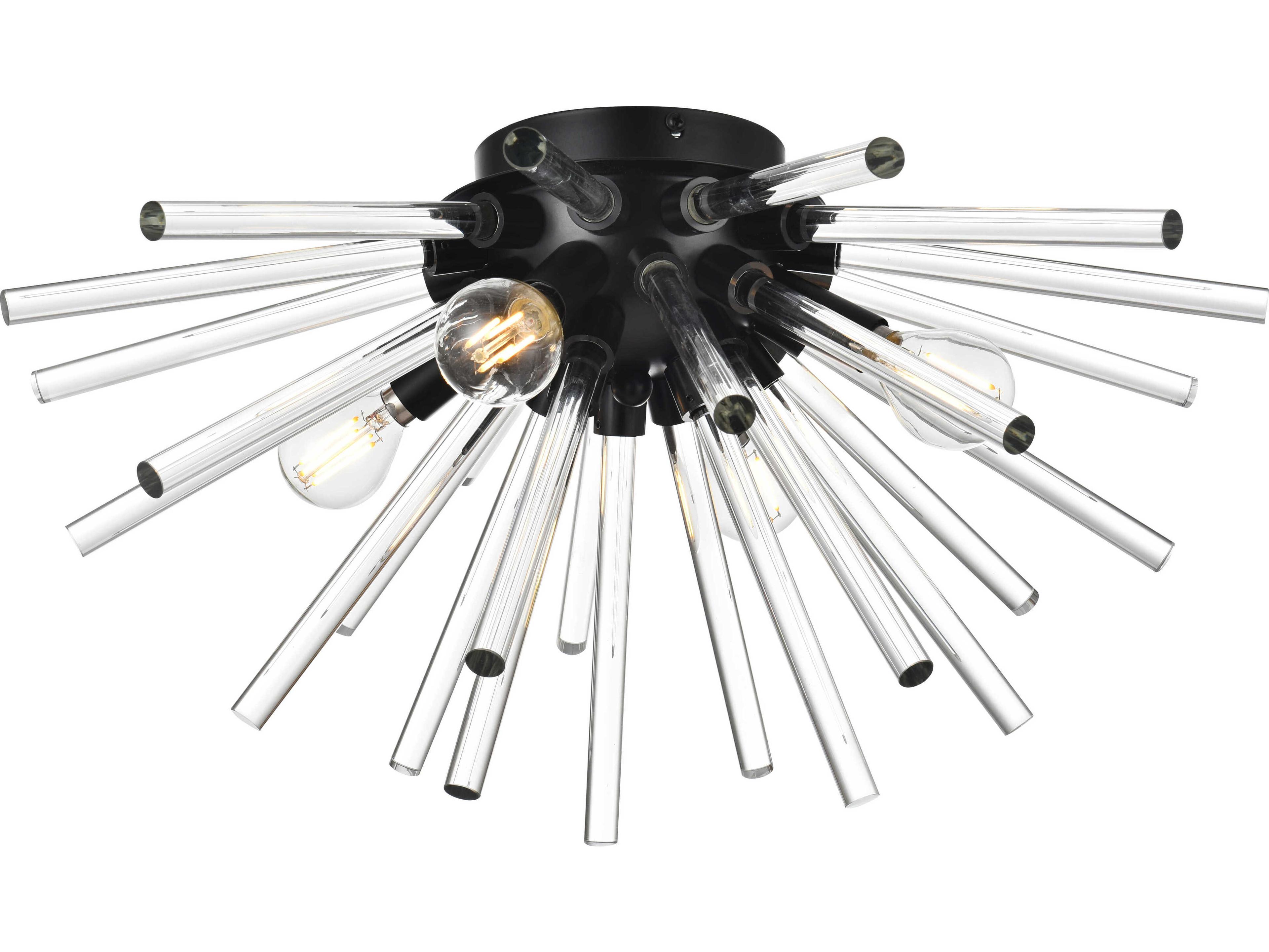 Elegant Lighting Sienna 4-Light Black Crystal Glass Wall Sconce