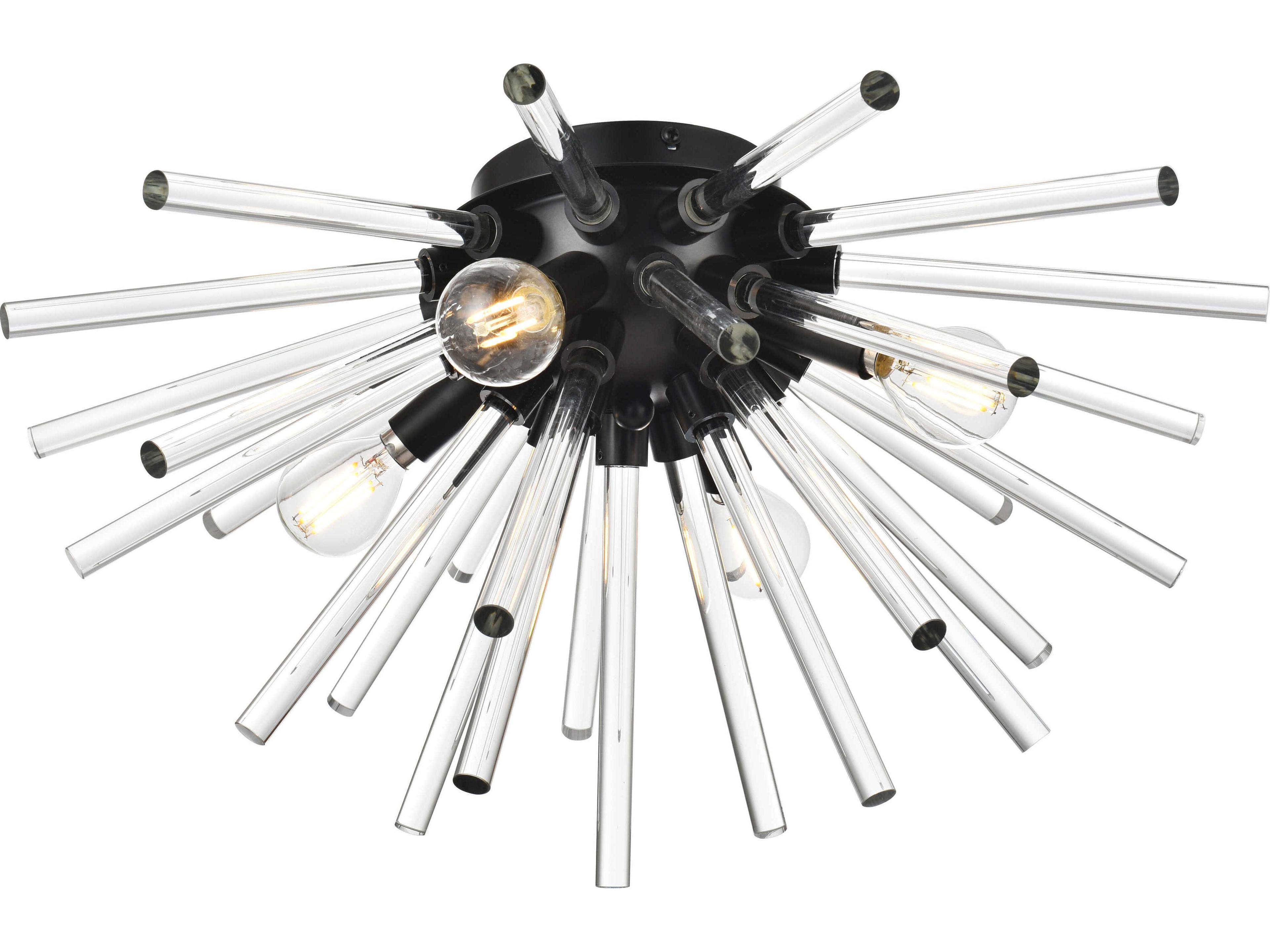 Elegant Lighting Sienna 4-Light Black Crystal Glass Wall Sconce