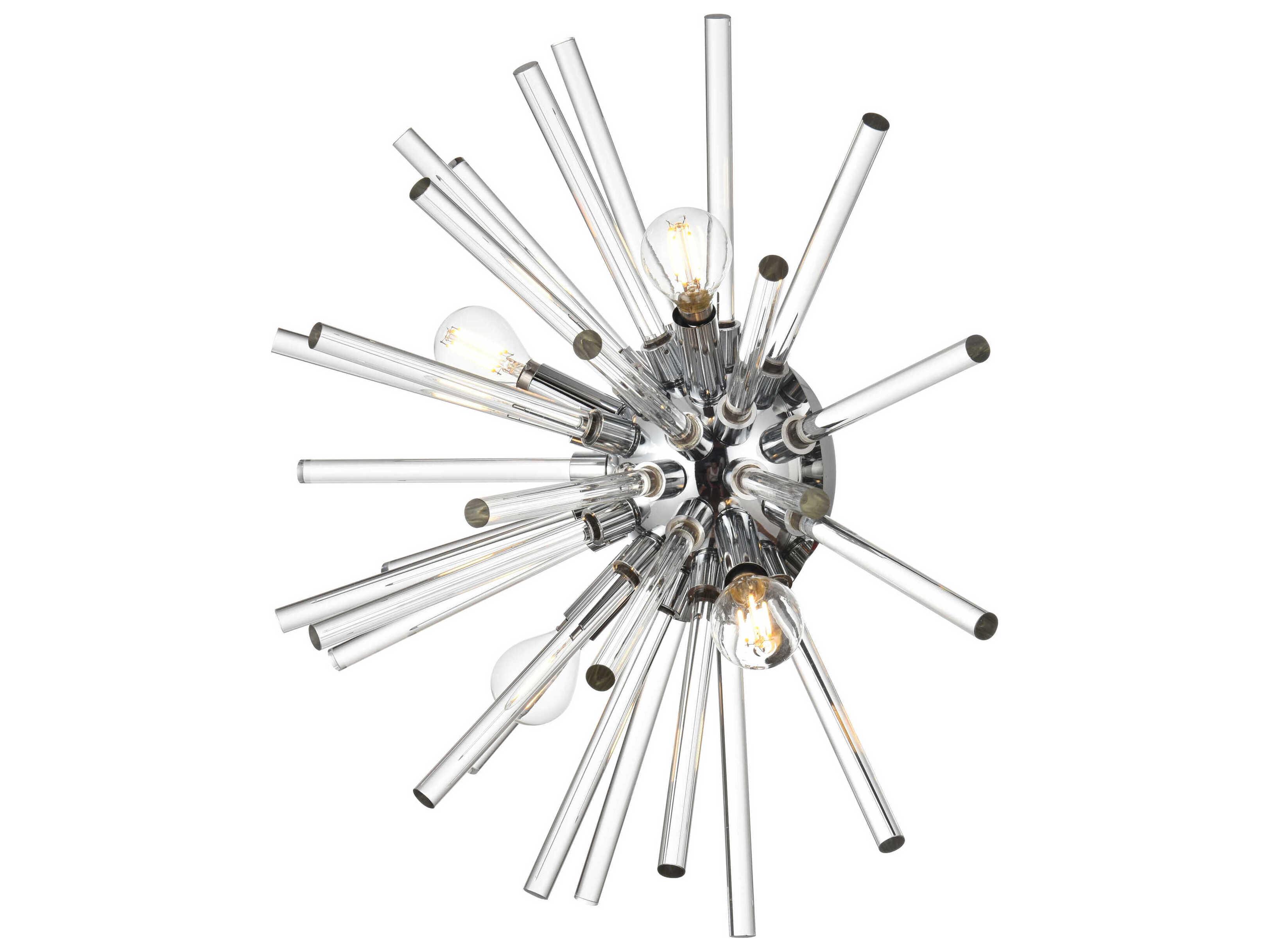 Elegant Lighting Sienna 4-Light Chrome Glass Wall Sconce