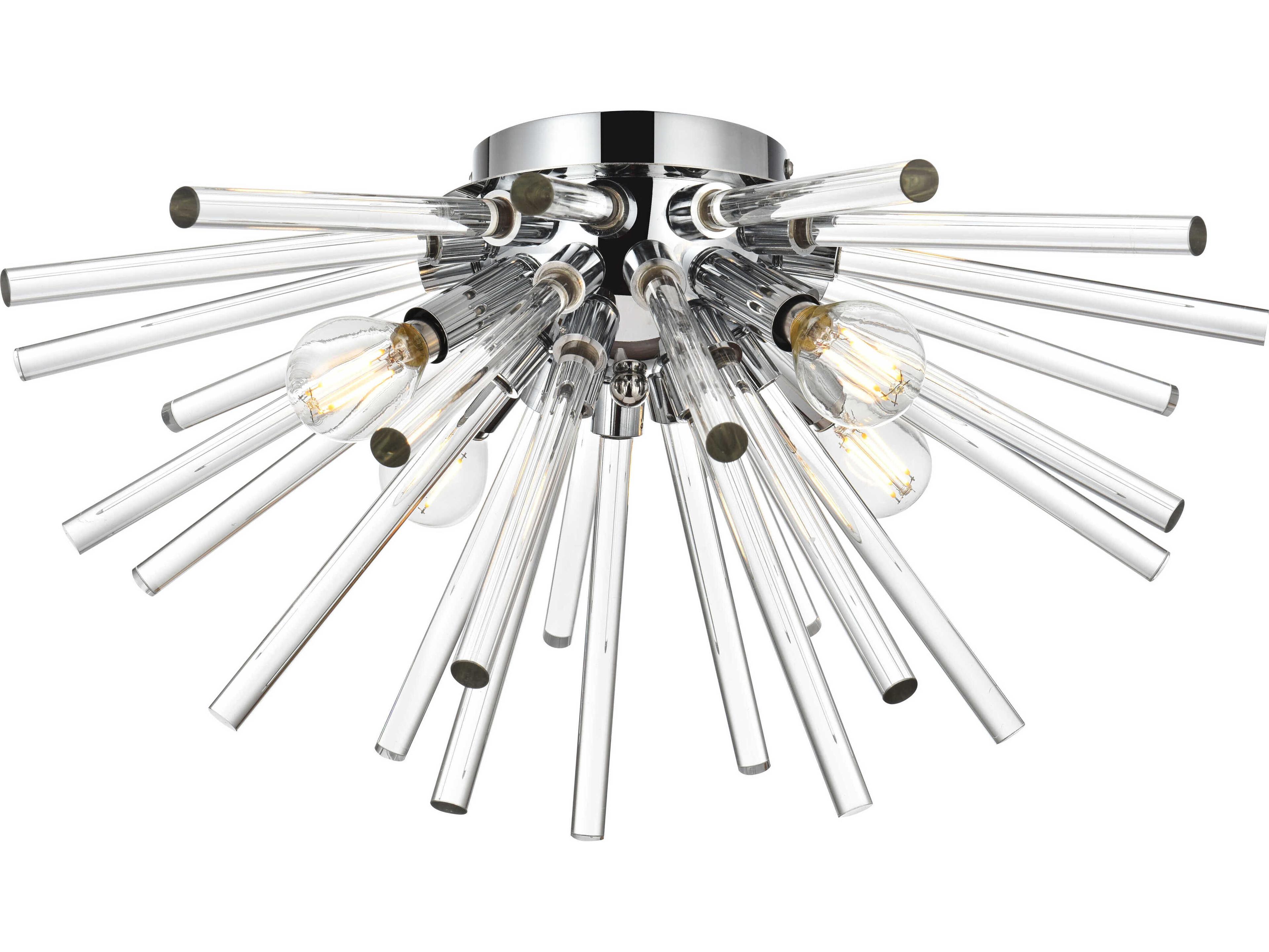 Elegant Lighting Sienna 4-Light Chrome Glass Wall Sconce