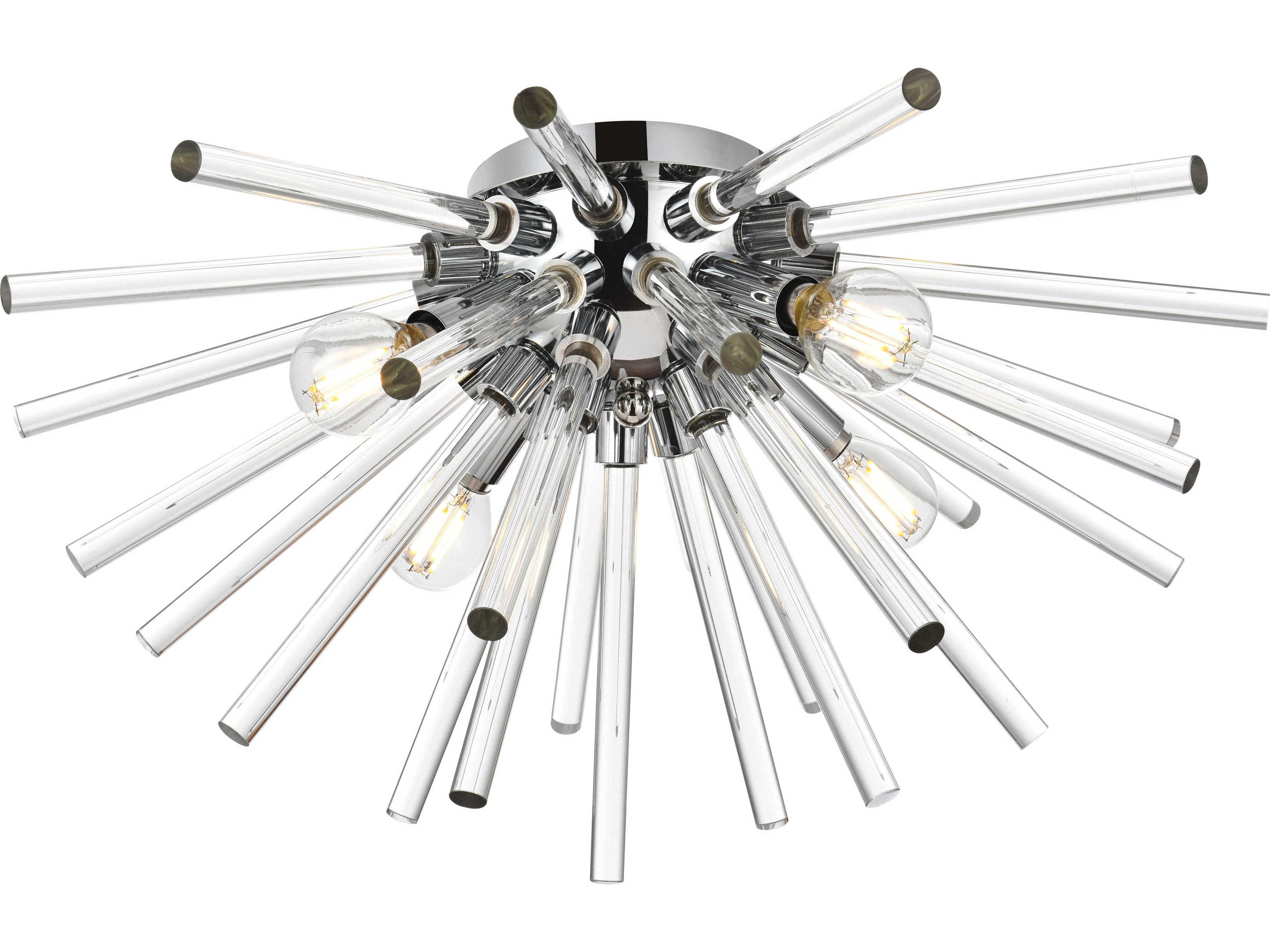 Elegant Lighting Sienna 4-Light Chrome Glass Wall Sconce