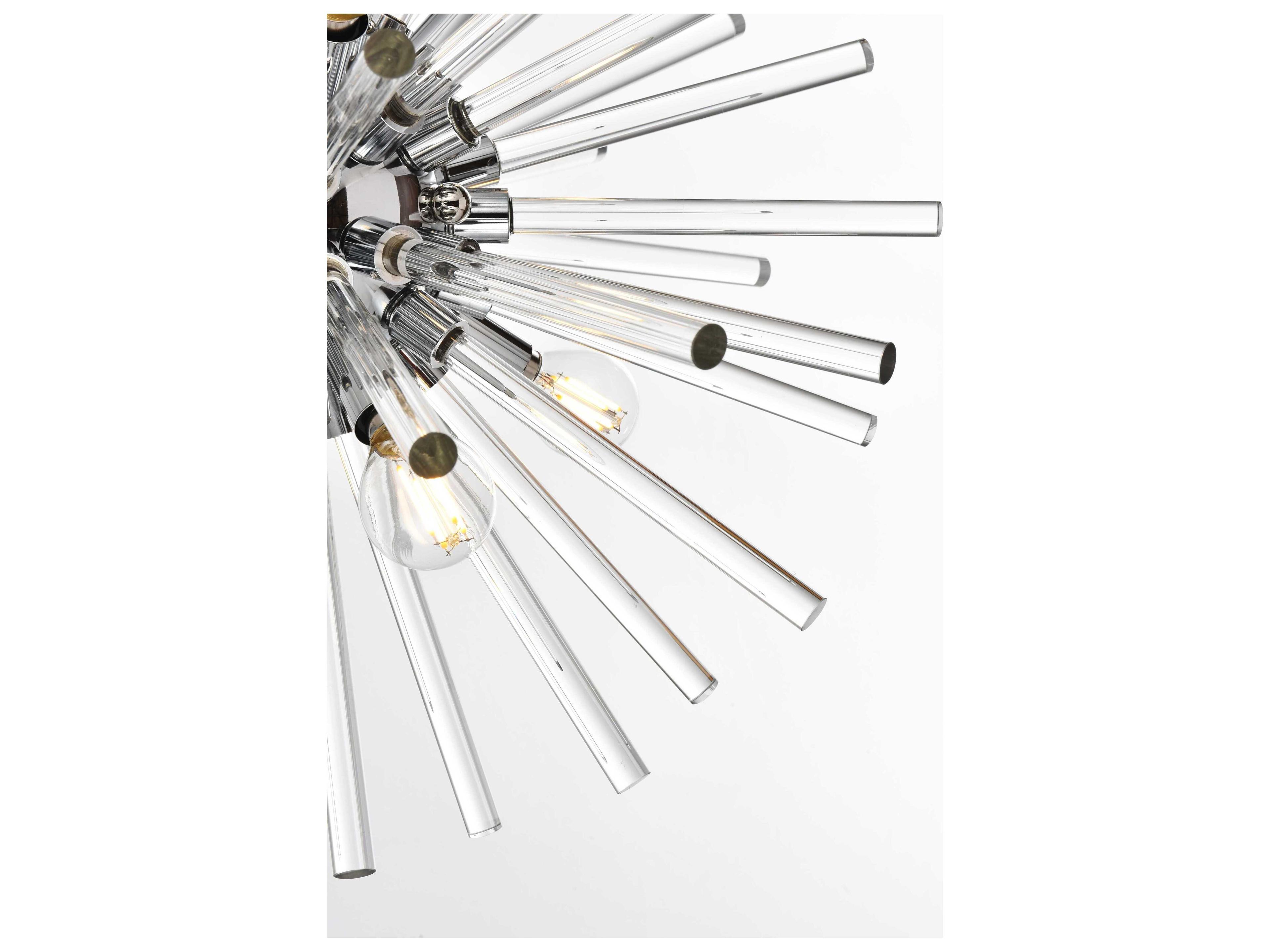 Elegant Lighting Sienna 4-Light Chrome Glass Wall Sconce