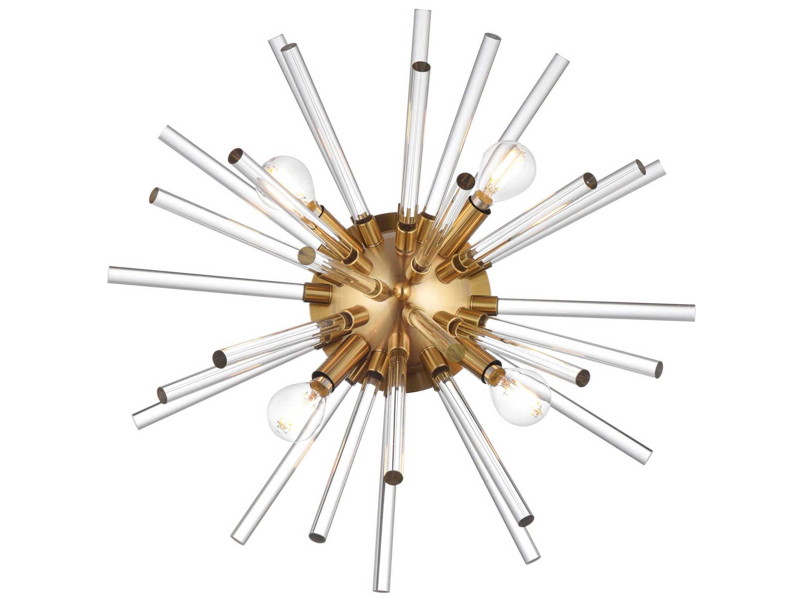 Elegant Lighting Sienna 4-Light Gold Crystal Glass Wall Sconce