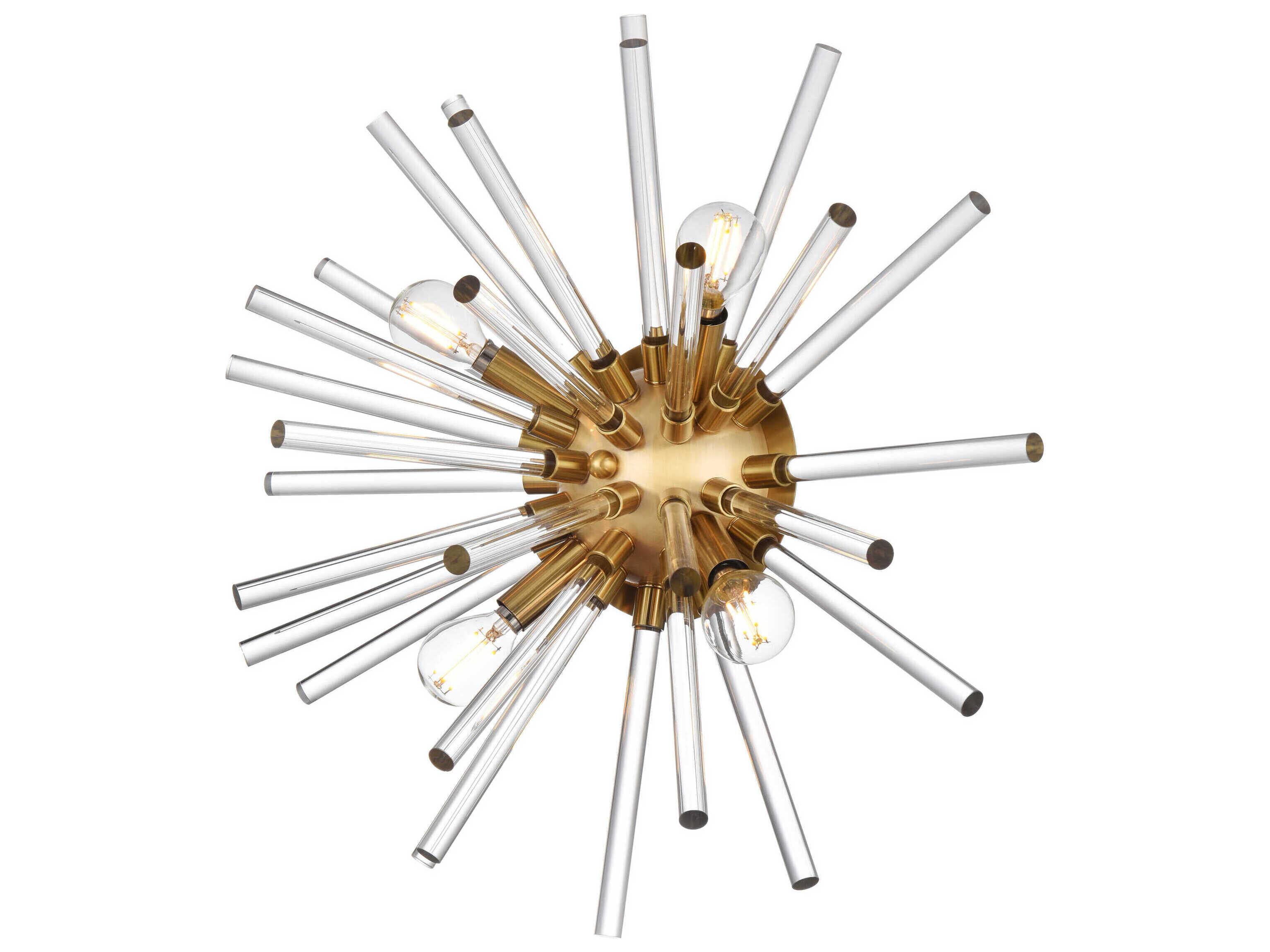 Elegant Lighting Sienna 4-Light Gold Crystal Glass Wall Sconce