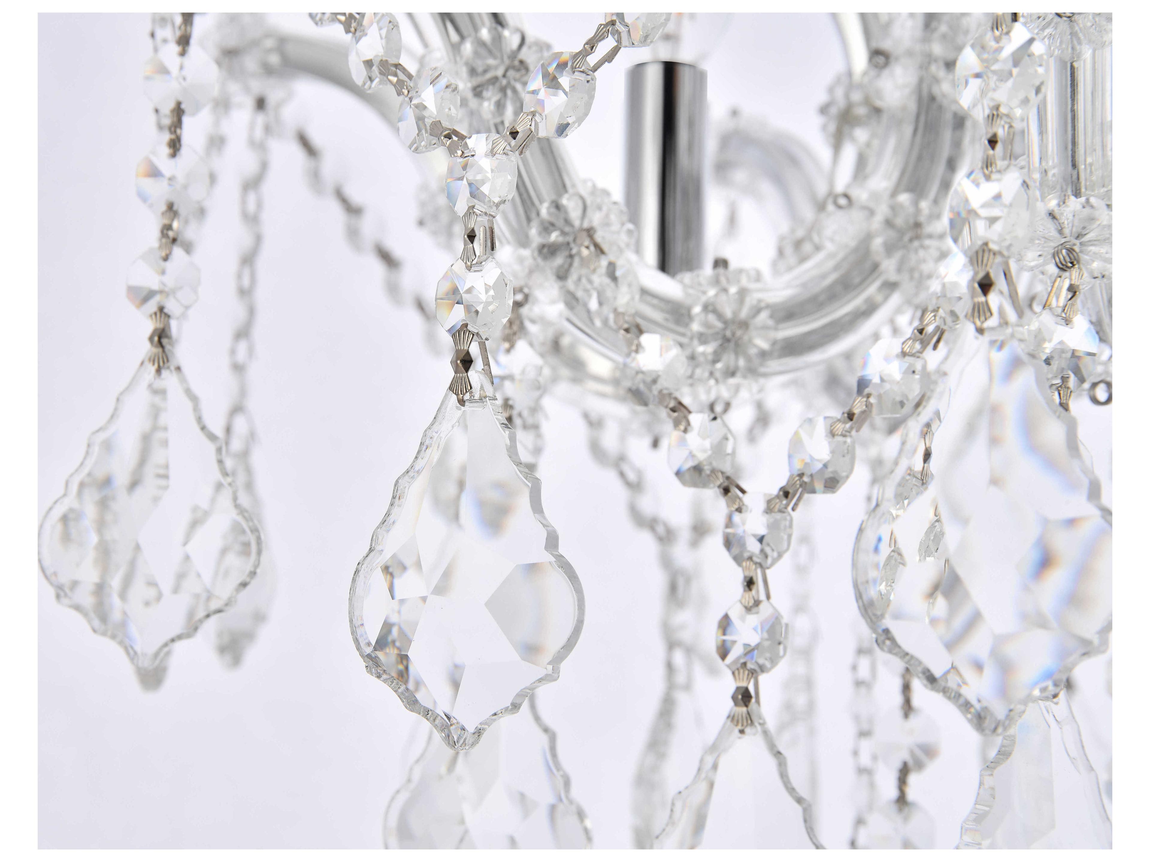 Elegant Lighting Maria Theresa 4-Light Chrome Clear Crystal Glass Semi Flush Mount