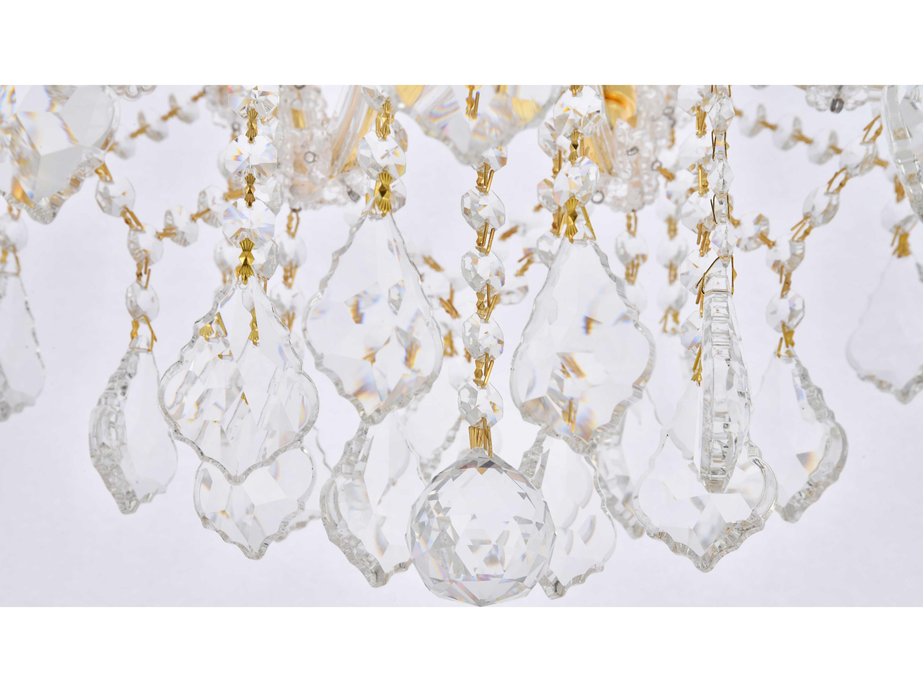 Elegant Lighting Maria Theresa 4-Light Gold Clear Crystal Glass Semi Flush Mount