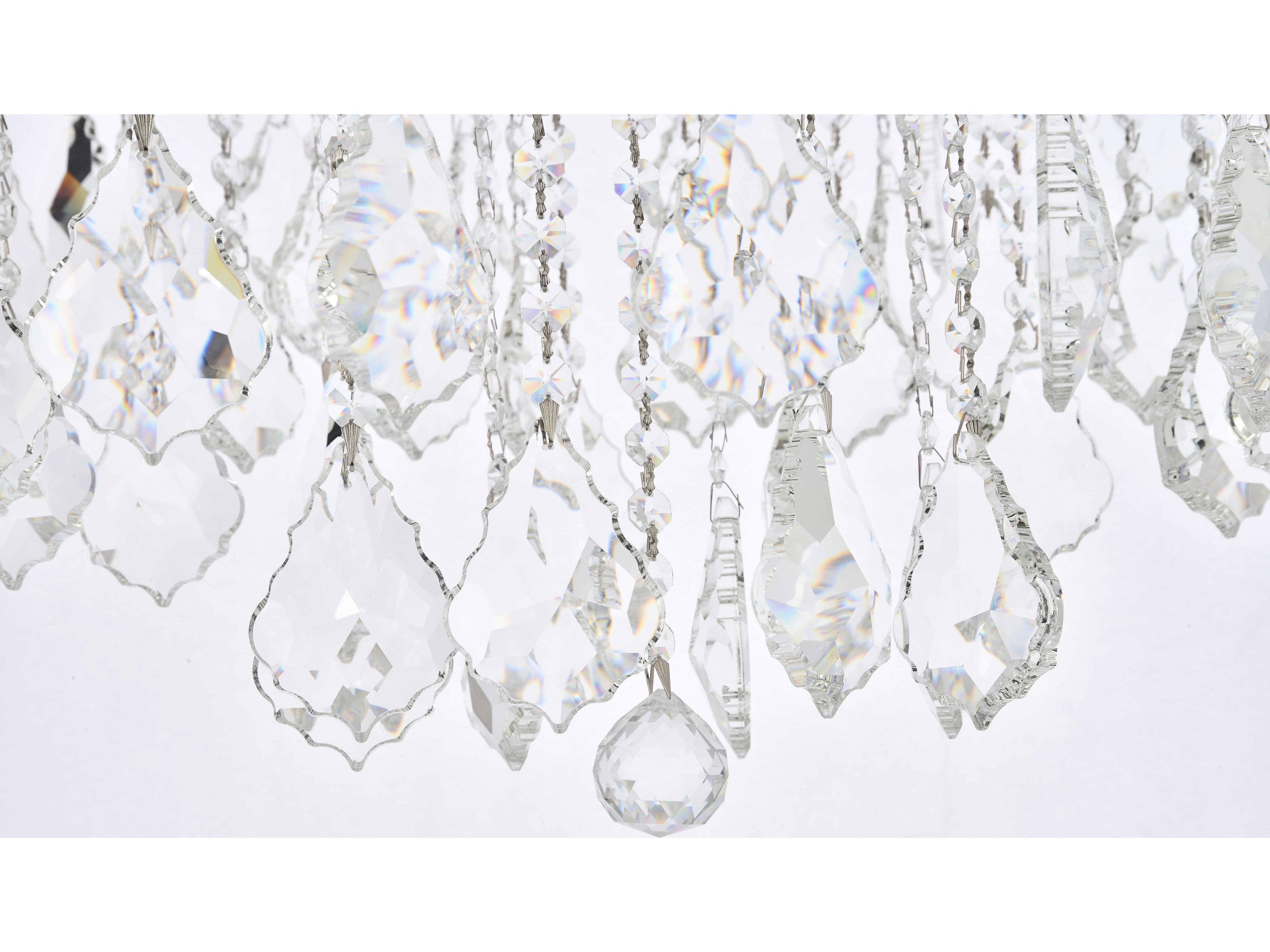 Elegant Lighting Maria Theresa 8-Light Chrome Clear Crystal Glass Semi Flush Mount