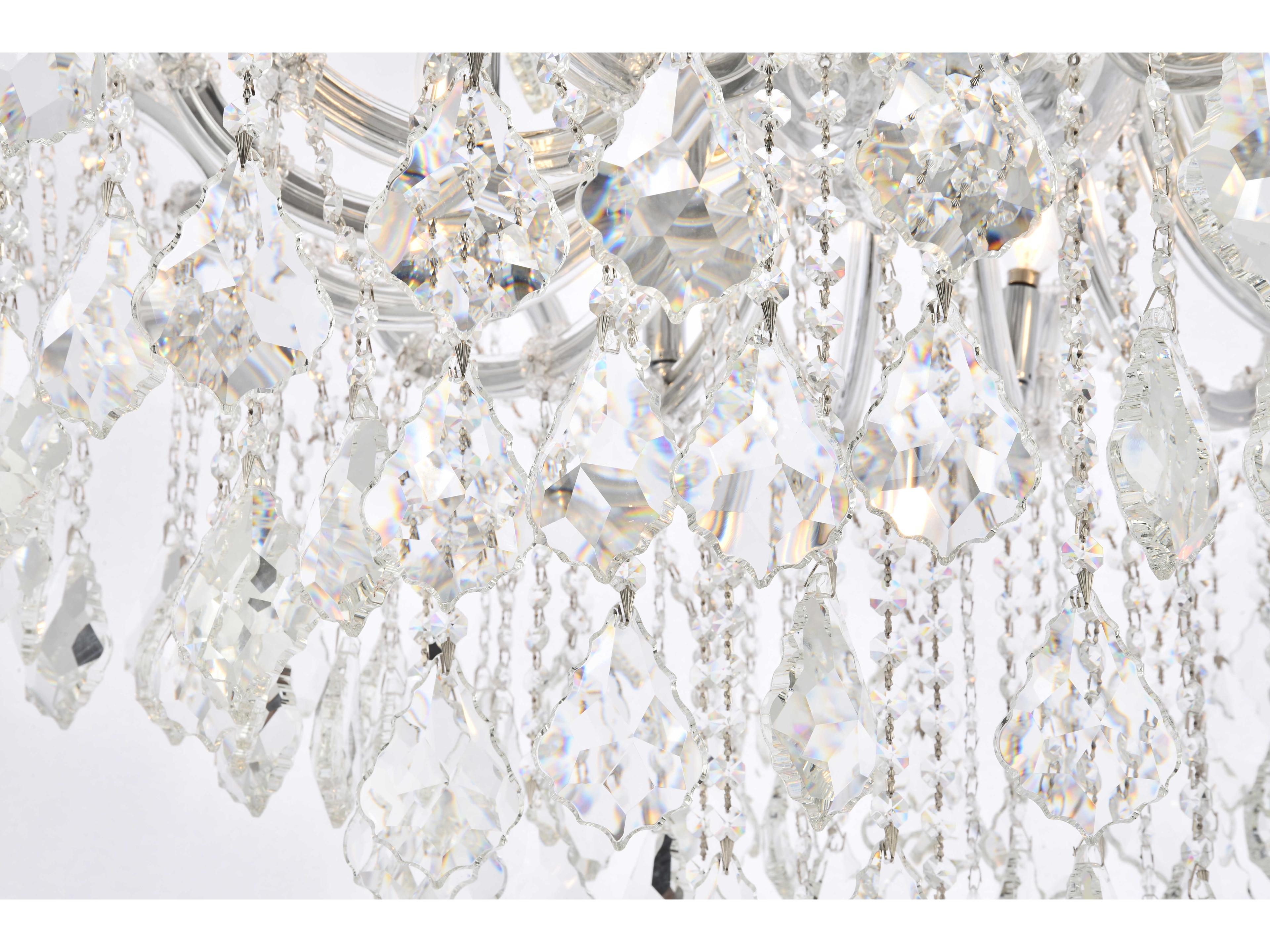 Elegant Lighting Maria Theresa 8-Light Chrome Clear Crystal Glass Semi Flush Mount