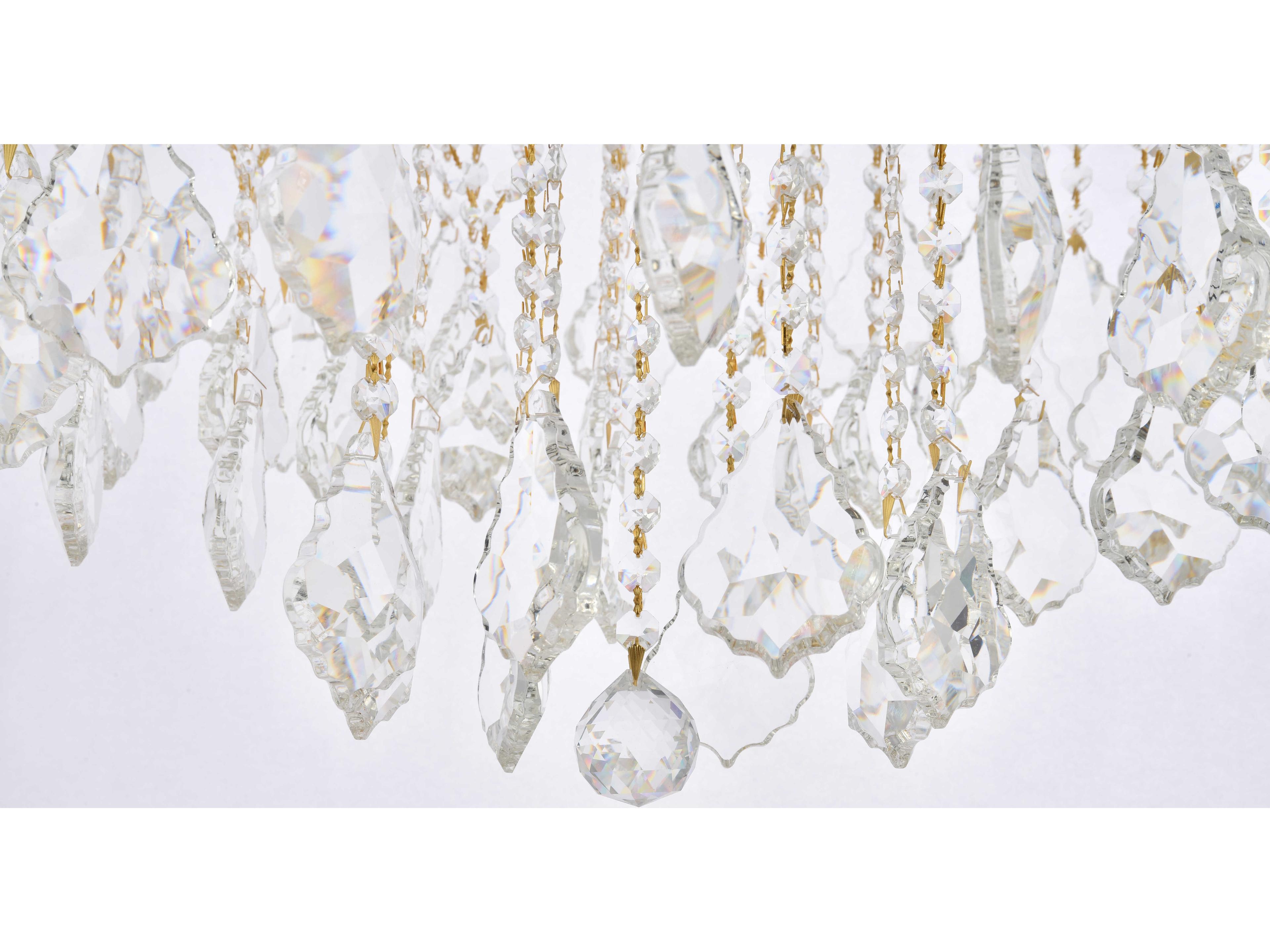 Elegant Lighting Maria Theresa 8-Light Gold Clear Crystal Glass Semi Flush Mount