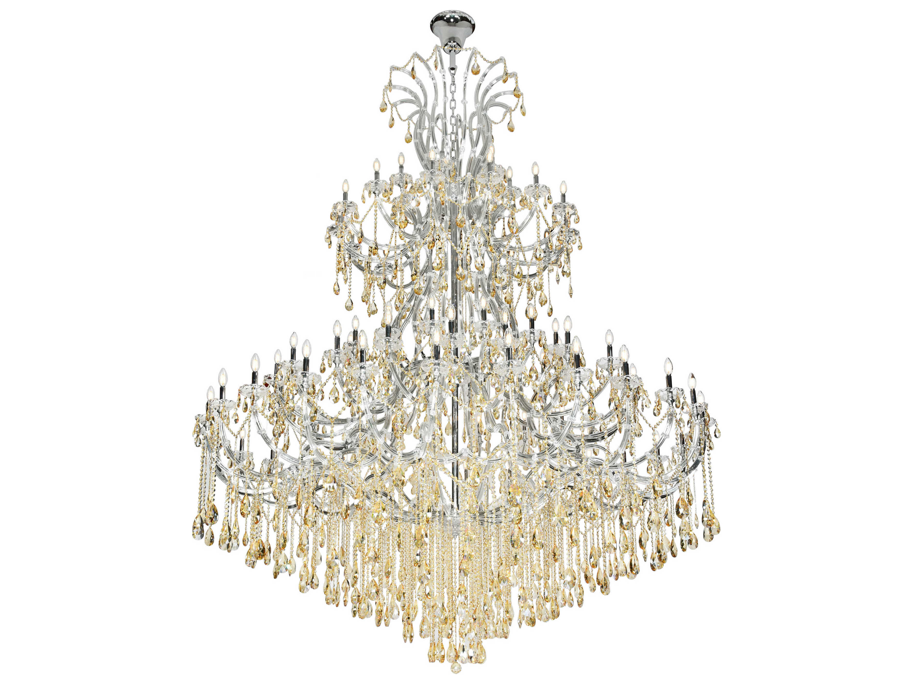 Elegant Lighting Maria Theresa 84-Light Chrome Clear Crystal Glass Candelabra Tiered Chandelier