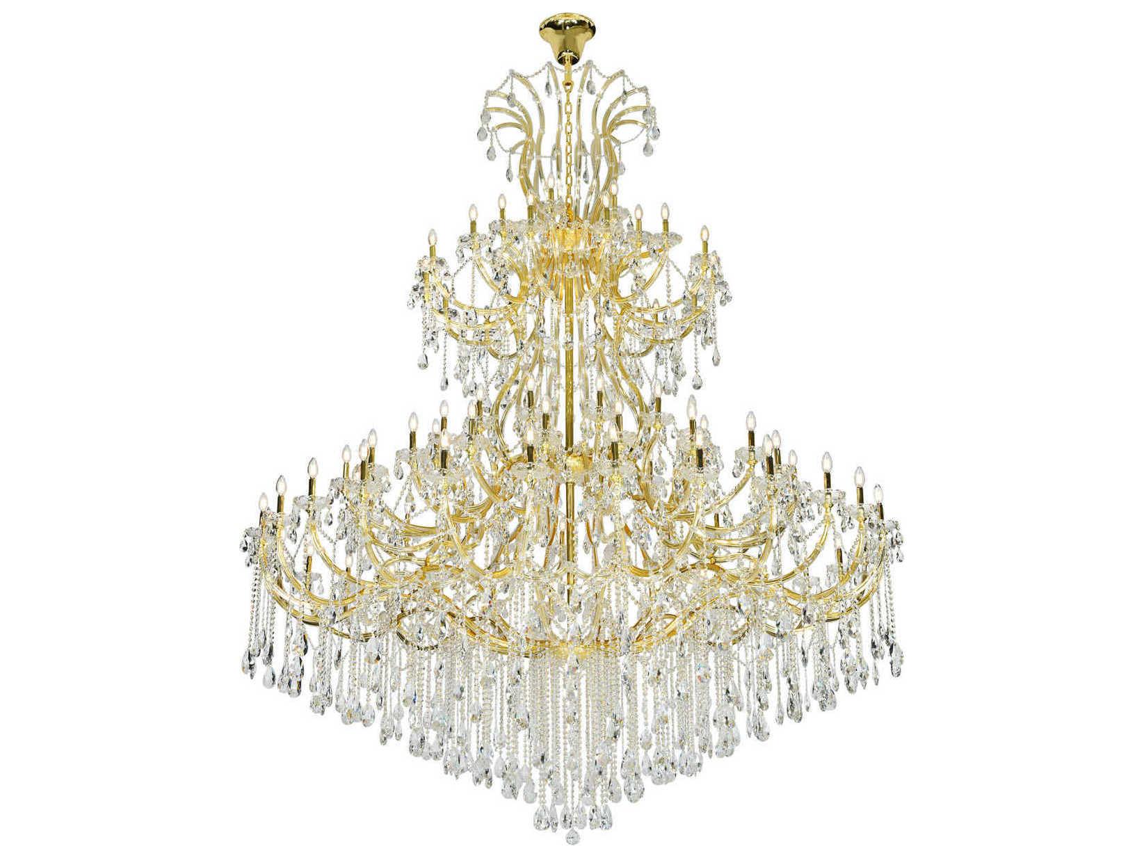 Elegant Lighting Maria Theresa 84-Light Gold Clear Crystal Glass Candelabra Tiered Chandelier