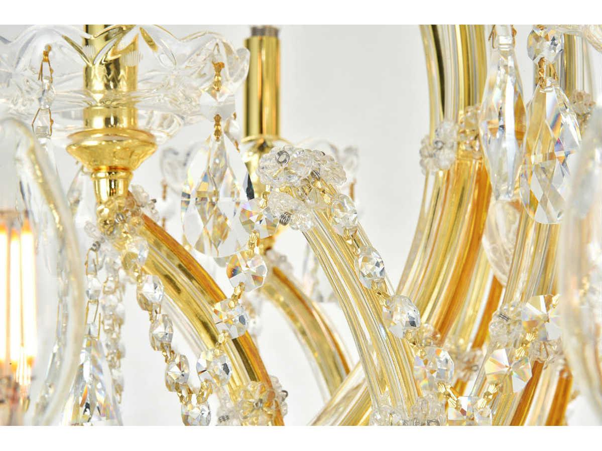 Elegant Lighting Maria Theresa 84-Light Gold Clear Crystal Glass Candelabra Tiered Chandelier