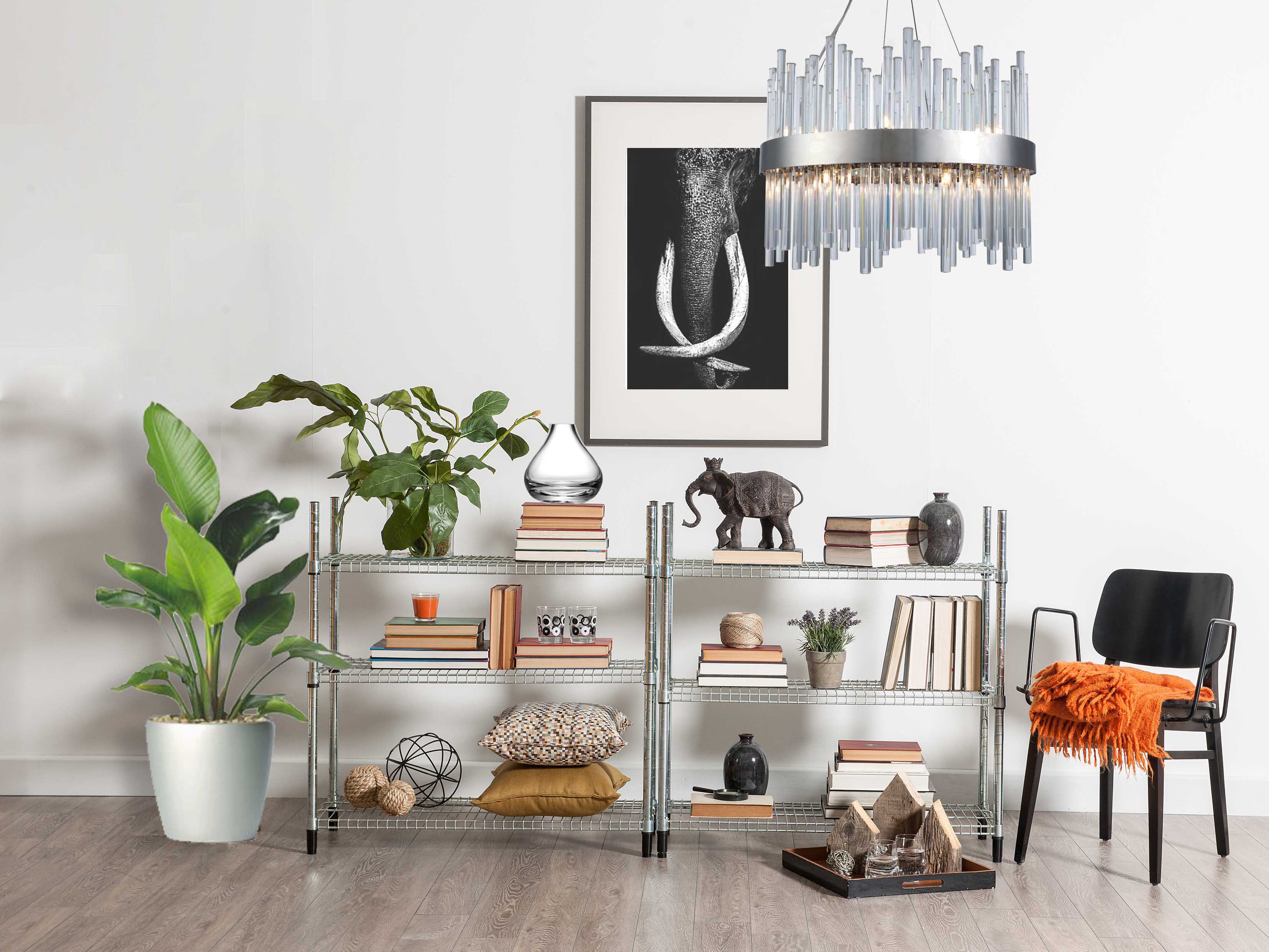 Elegant Lighting Dallas 14-Light Chrome Clear Crystal Round Pendant