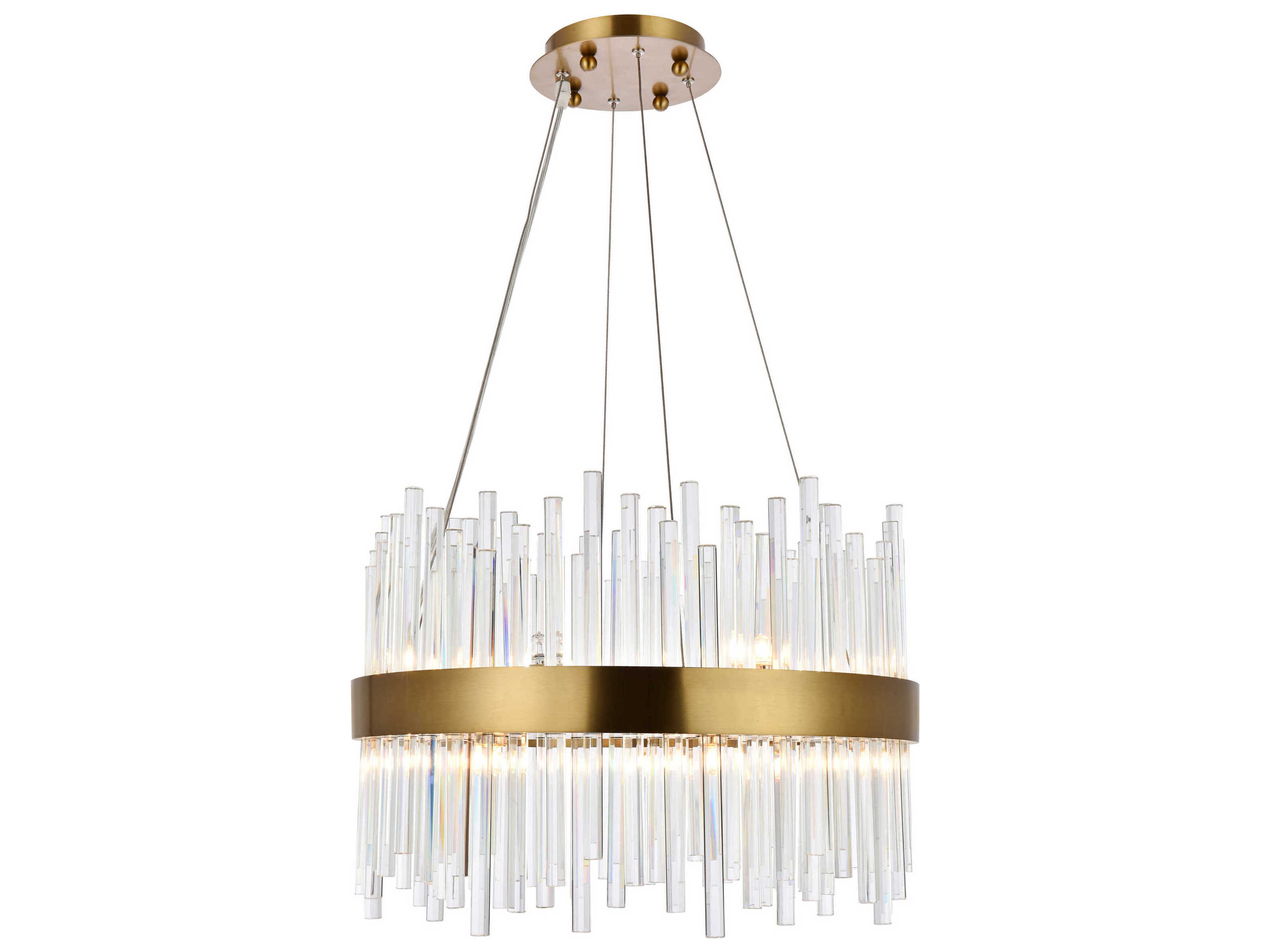 Elegant Lighting Dallas 14-Light Gold Crystal Glass Round Pendant