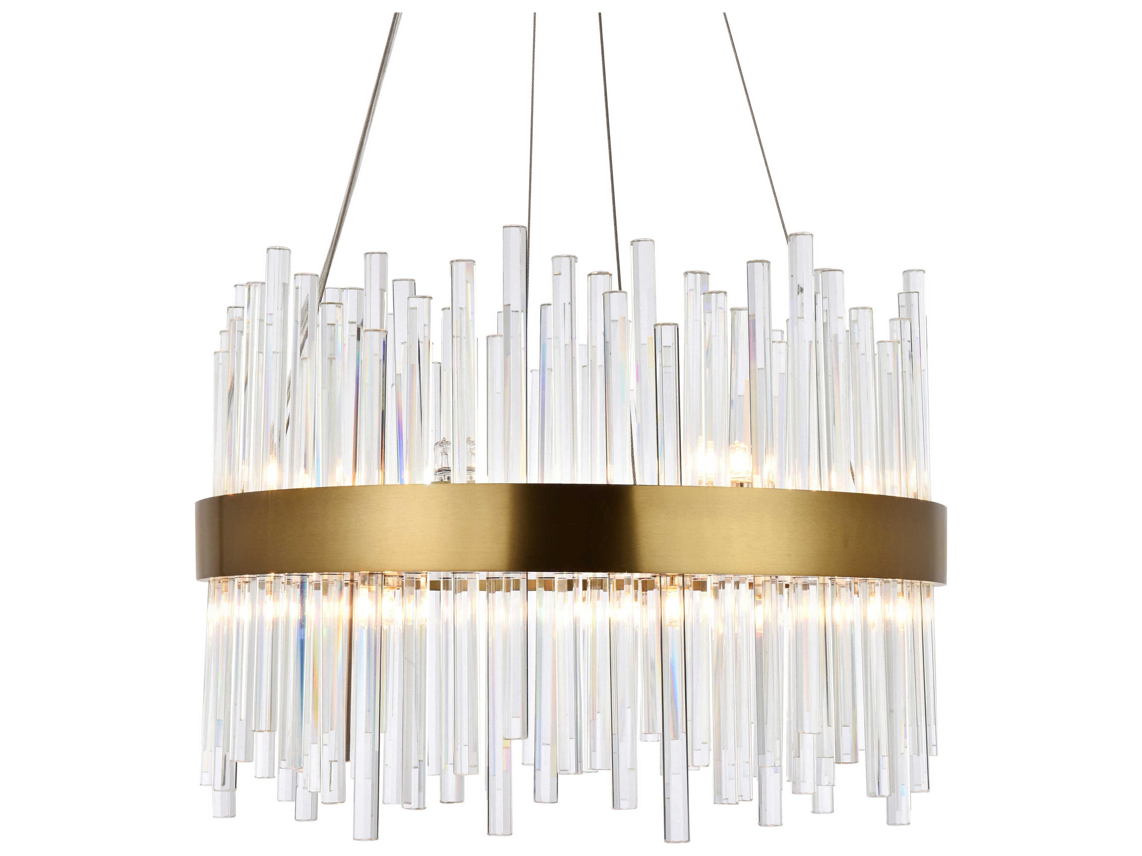 Elegant Lighting Dallas 14-Light Gold Crystal Glass Round Pendant