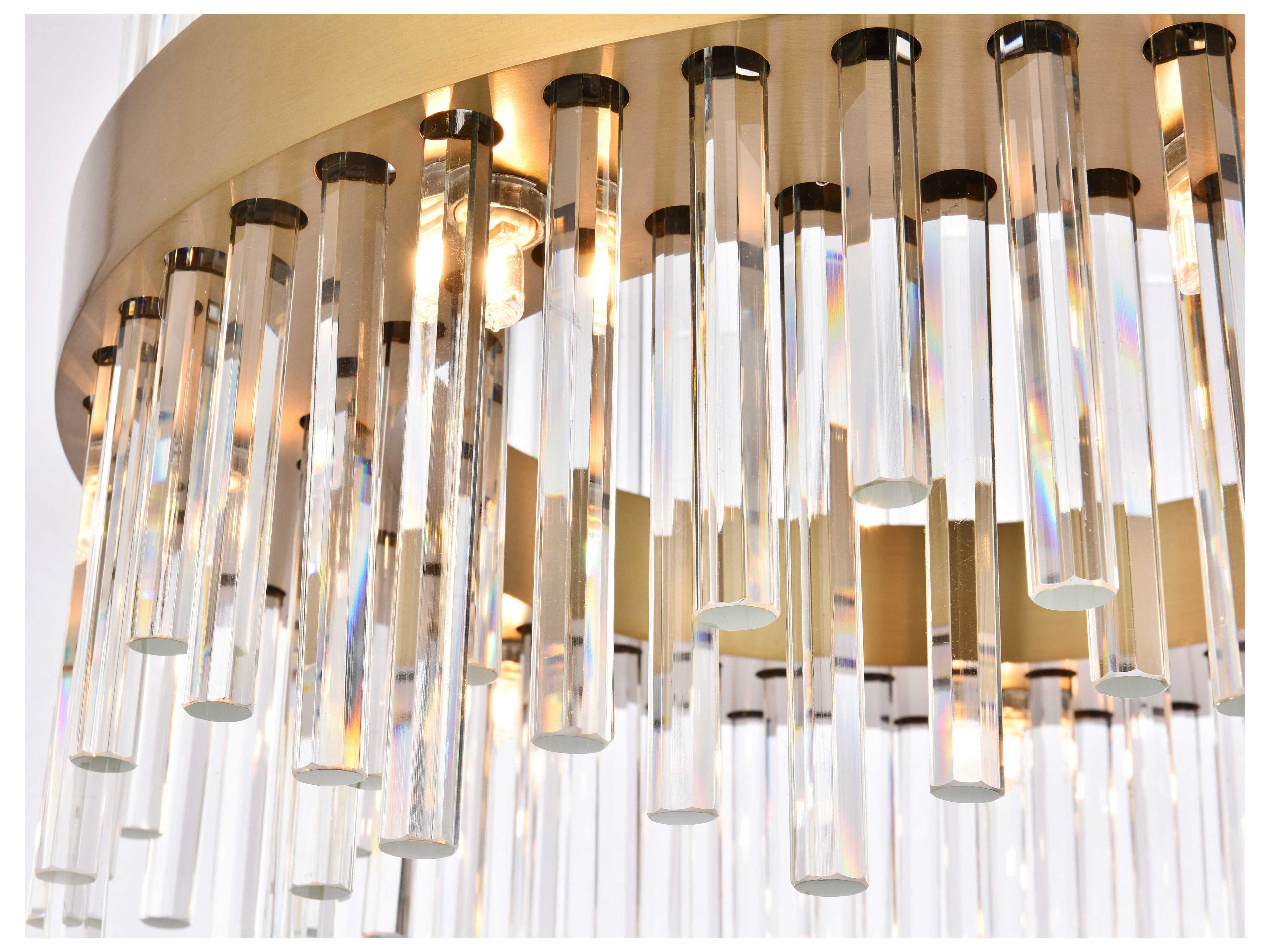 Elegant Lighting Dallas 14-Light Gold Crystal Glass Round Pendant