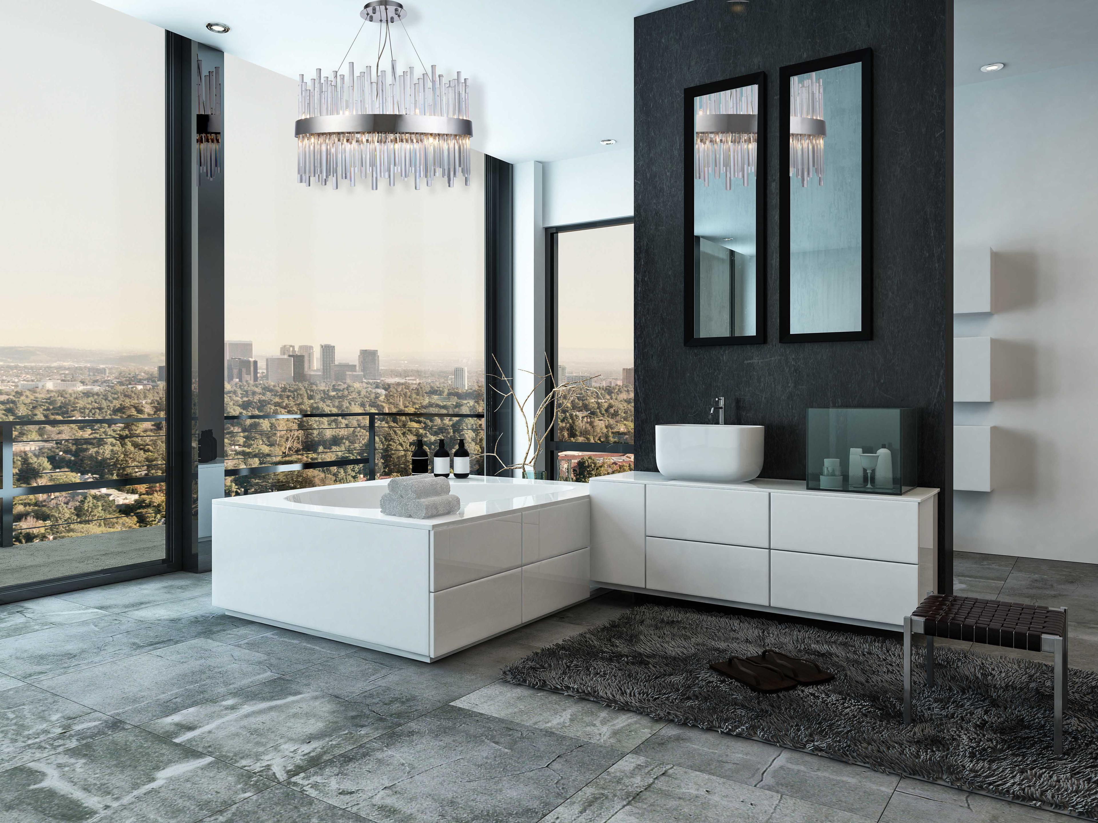 Elegant Lighting Dallas 16-Light-Light6 Chrome Clear Crystal Round Pendant