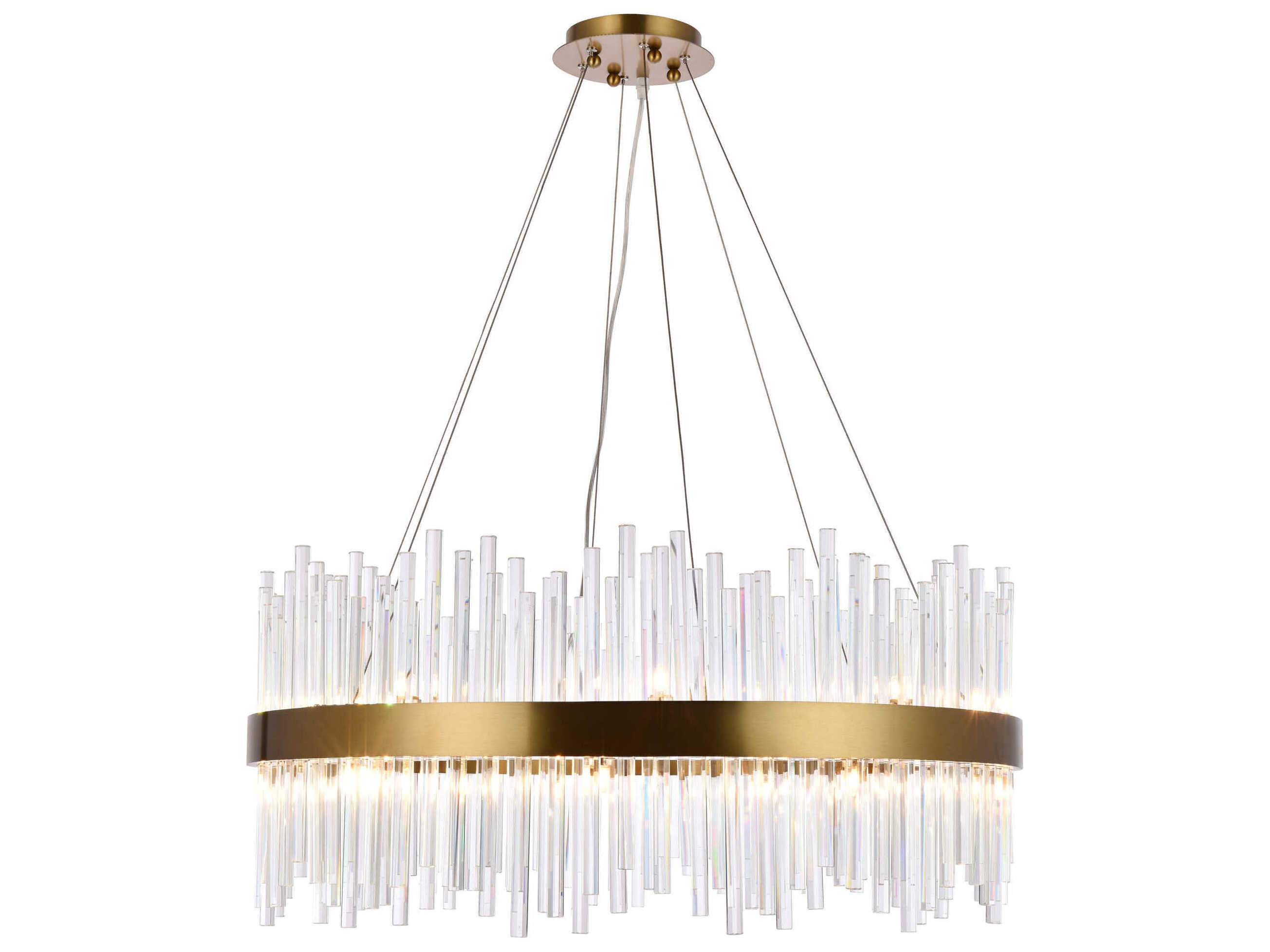 Elegant Lighting Dallas 18-Light8-Light Gold Crystal Glass Round Pendant