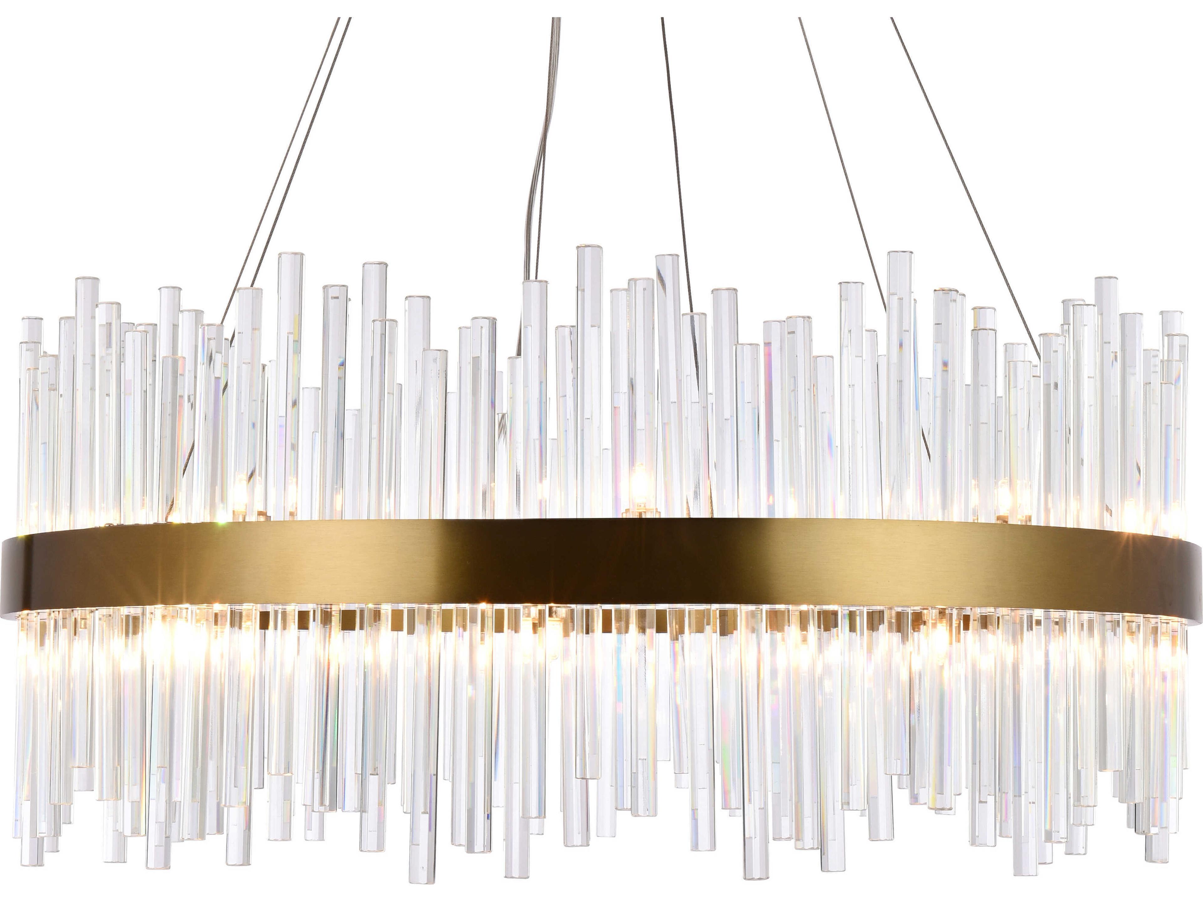 Elegant Lighting Dallas 18-Light8-Light Gold Crystal Glass Round Pendant