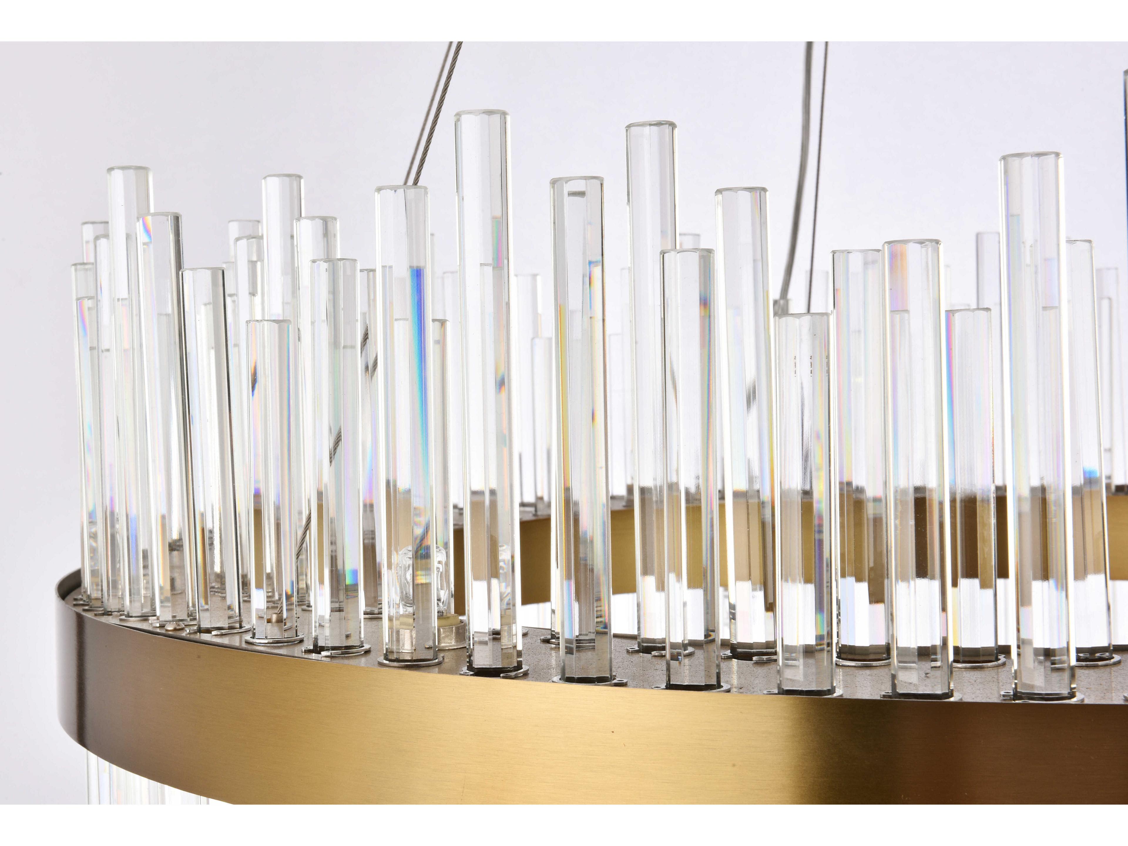 Elegant Lighting Dallas 18-Light8-Light Gold Crystal Glass Round Pendant