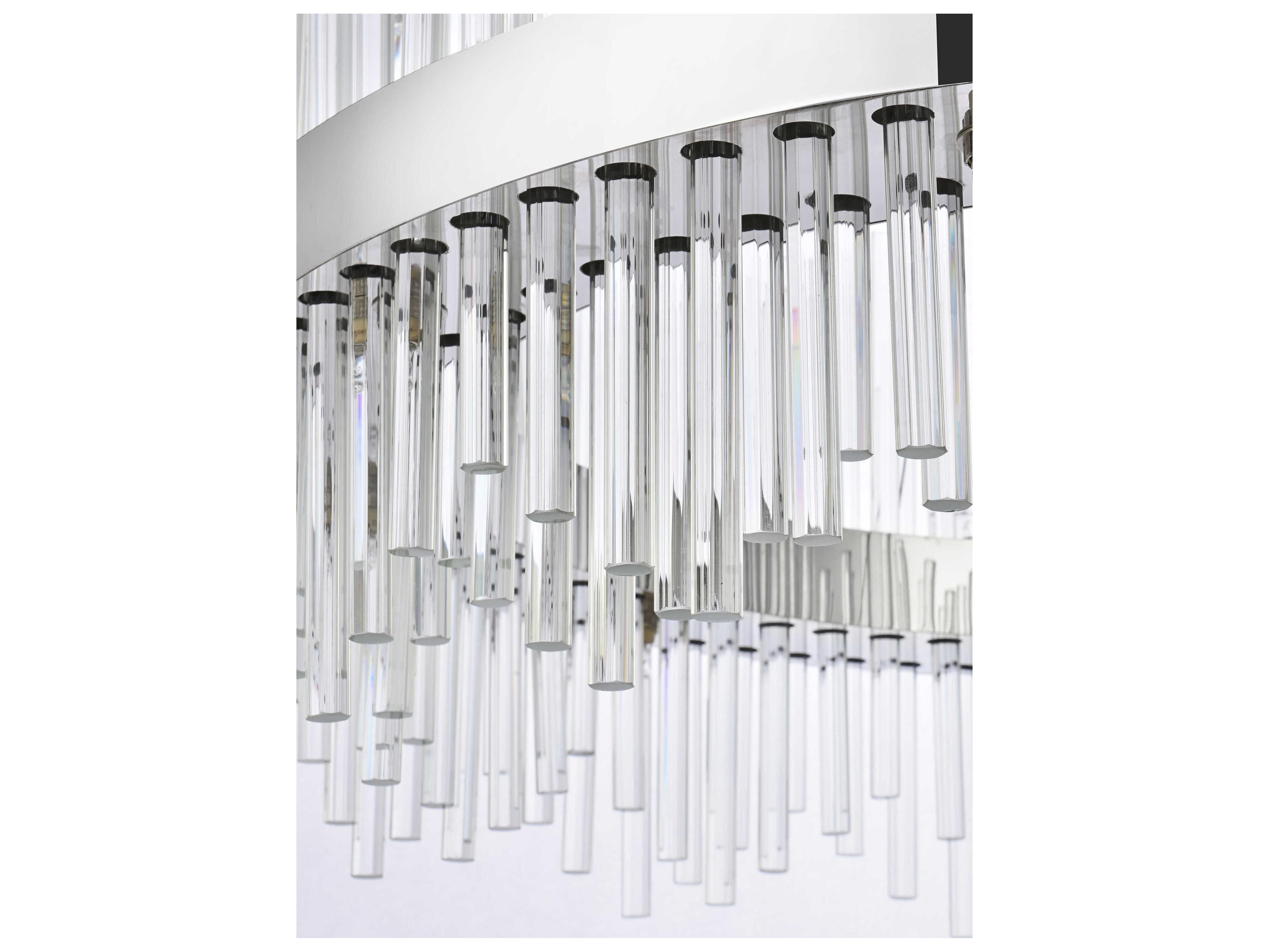 Elegant Lighting Dallas 20-Light Chrome Crystal Drum Linear Pendant