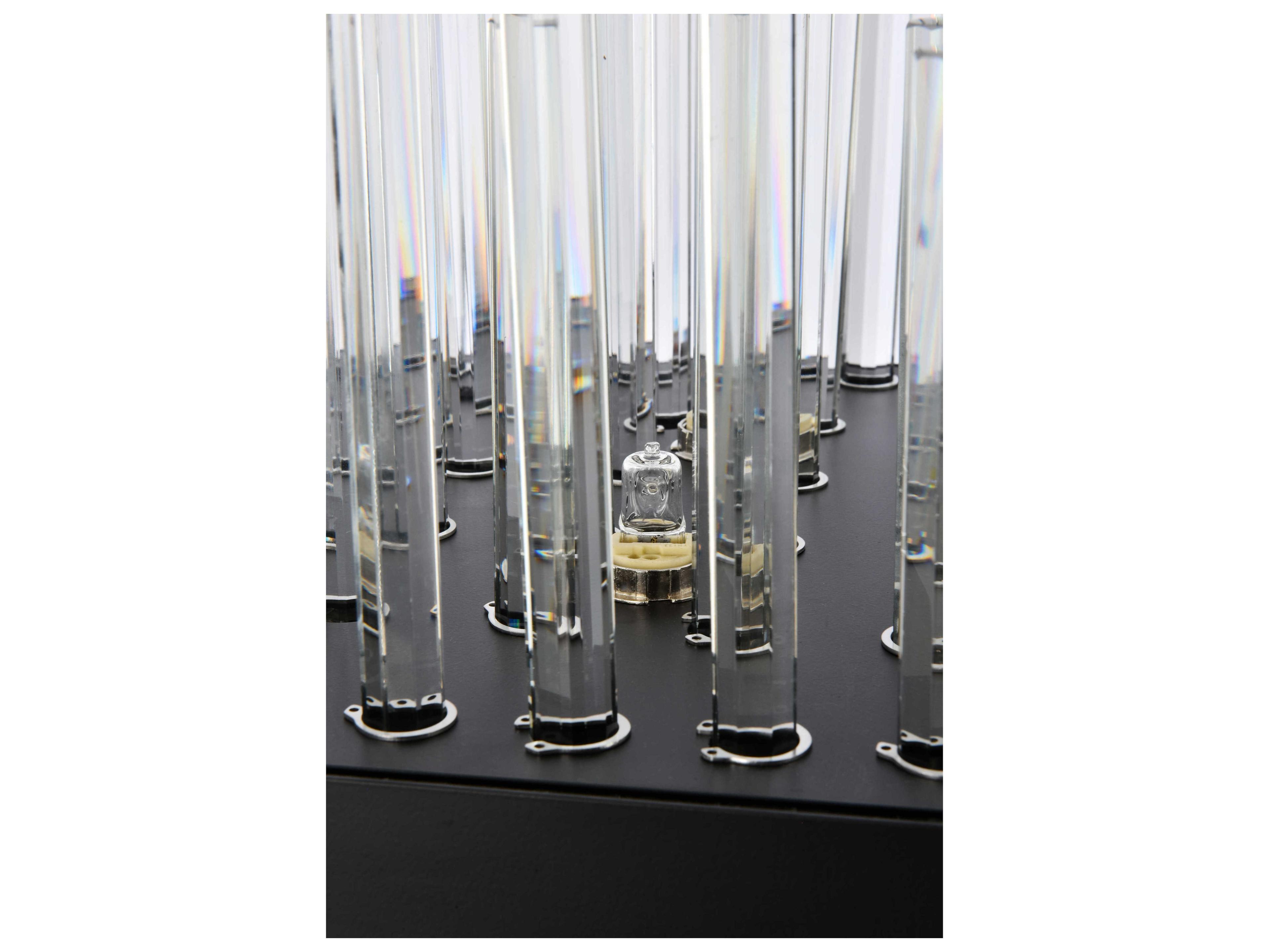 Elegant Lighting Dallas 20-Light Black Crystal Linear Island Pendant