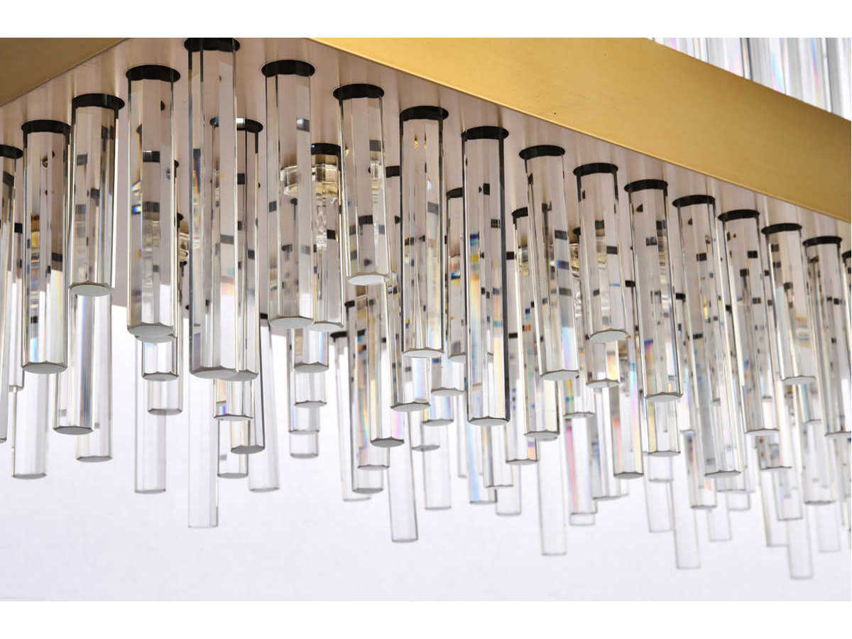 Elegant Lighting Dallas 20-Light Gold Clear Crystal Linear Island Pendant