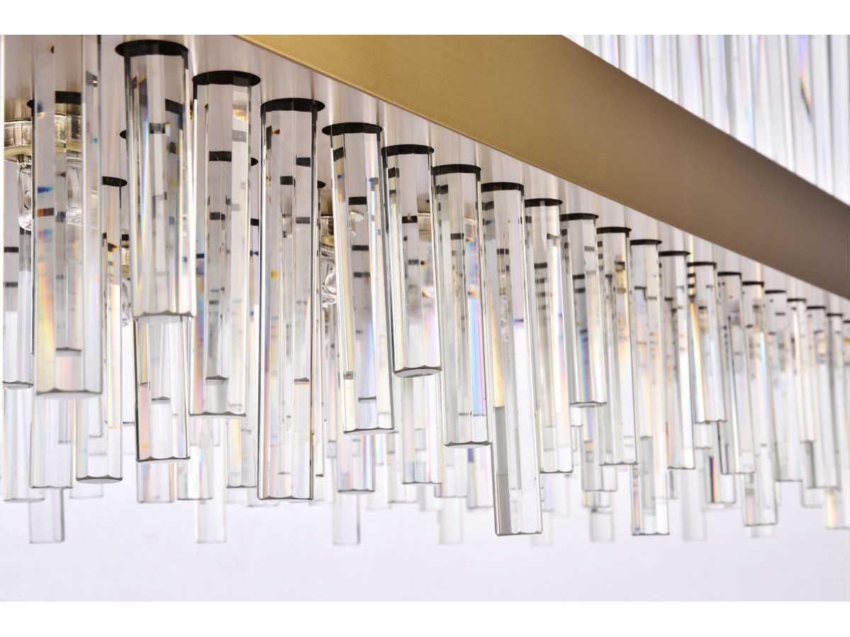 Elegant Lighting Dallas 20-Light Gold Clear Crystal Linear Island Pendant
