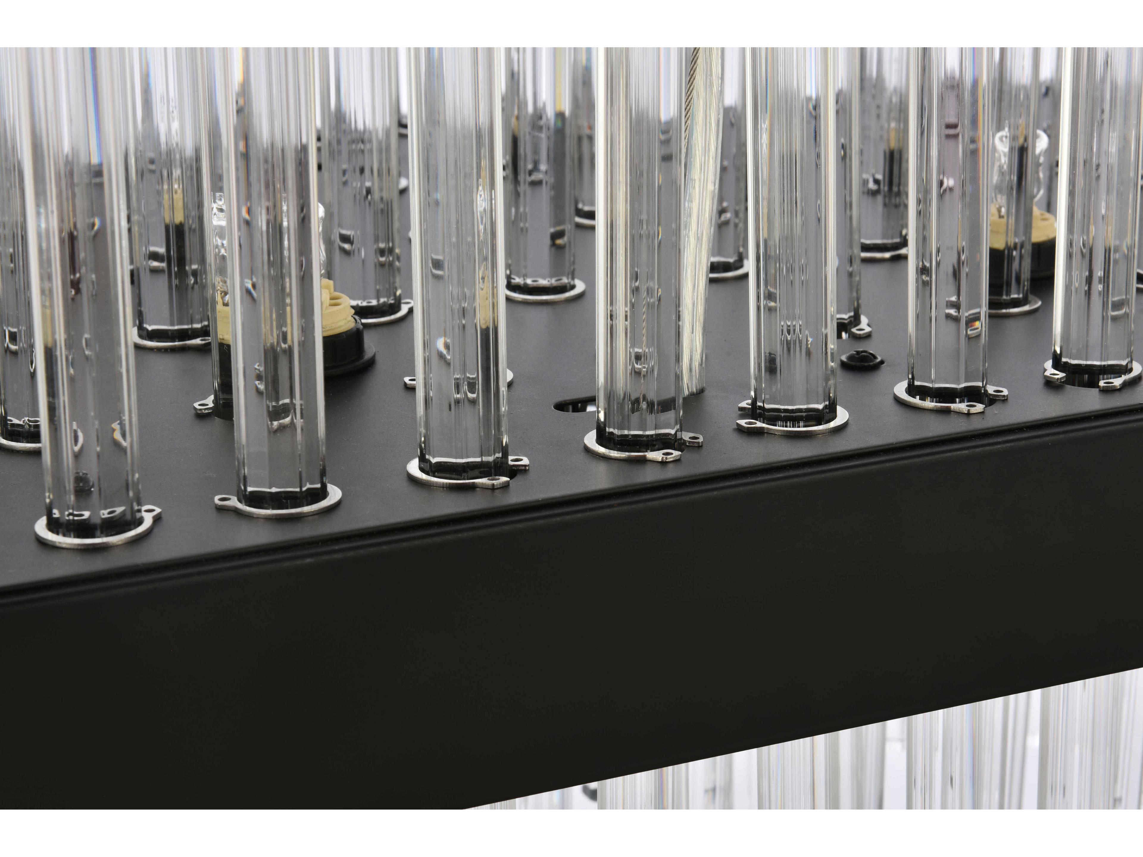 Elegant Lighting Dallas 24-Light Black Crystal Linear Island Pendant