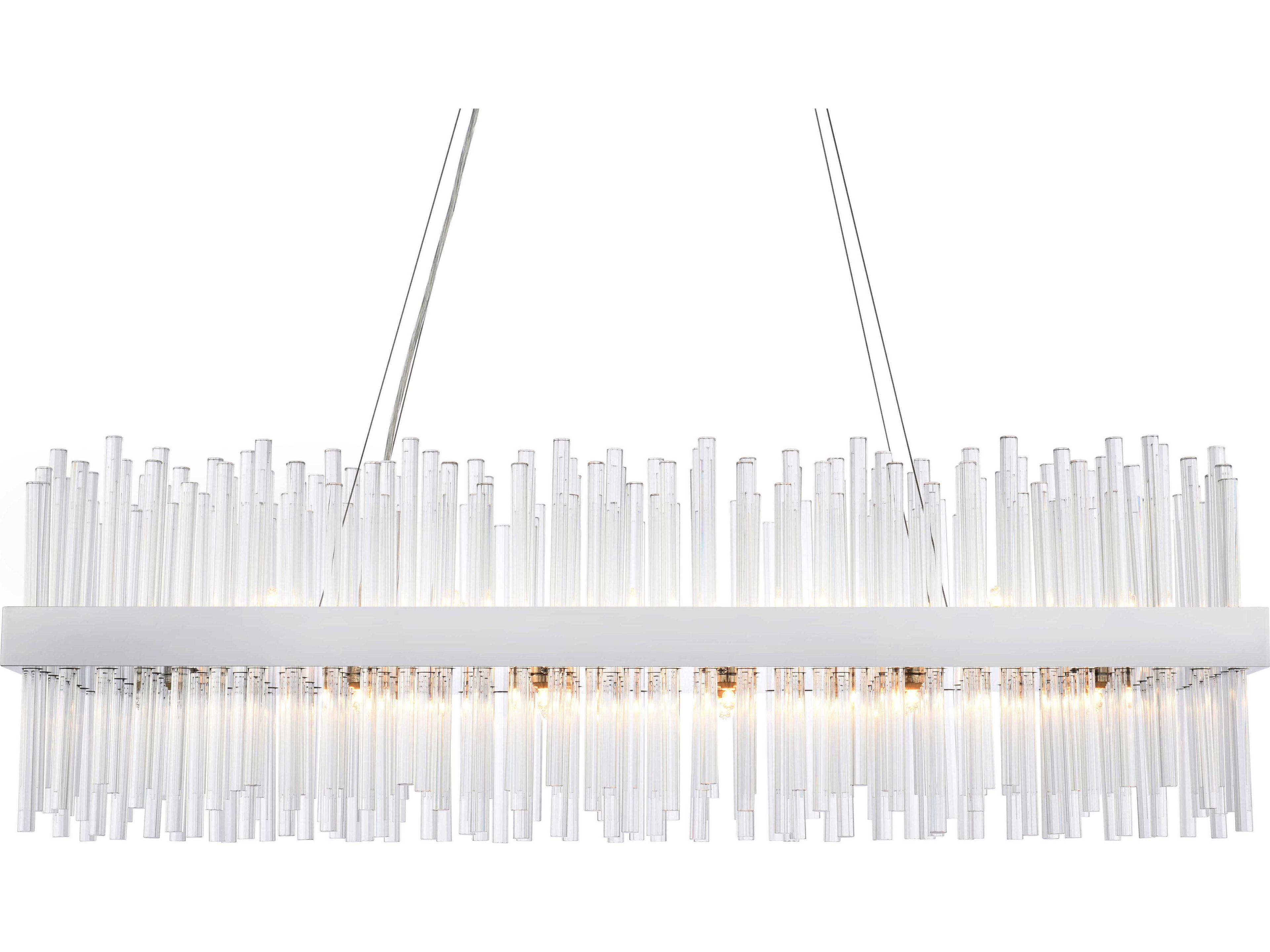 Elegant Lighting Dallas 24-Light Chrome Crystal Linear Island Pendant