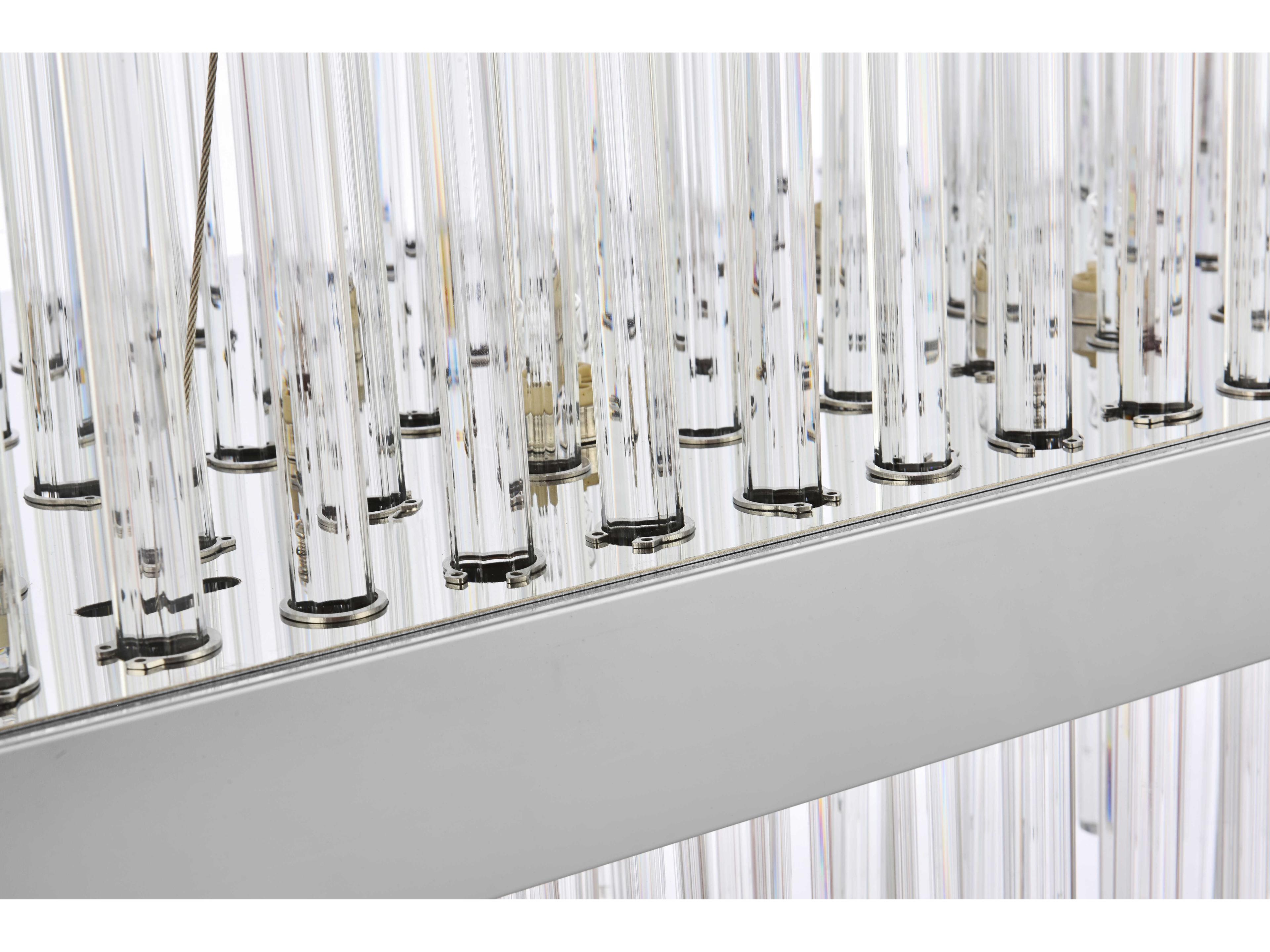 Elegant Lighting Dallas 24-Light Chrome Crystal Linear Island Pendant