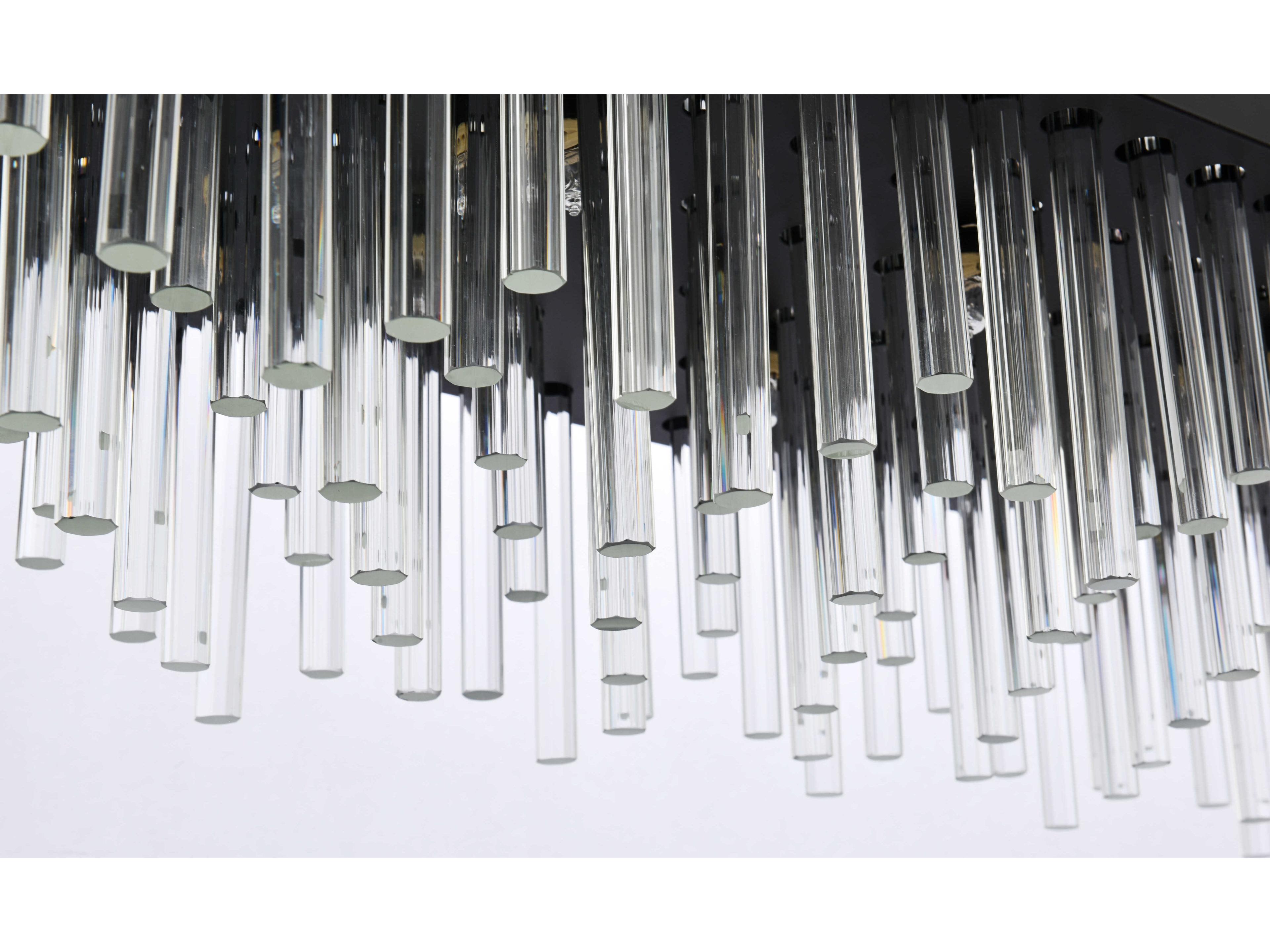 Elegant Lighting Dallas 28-Light Black Crystal Linear Island Pendant