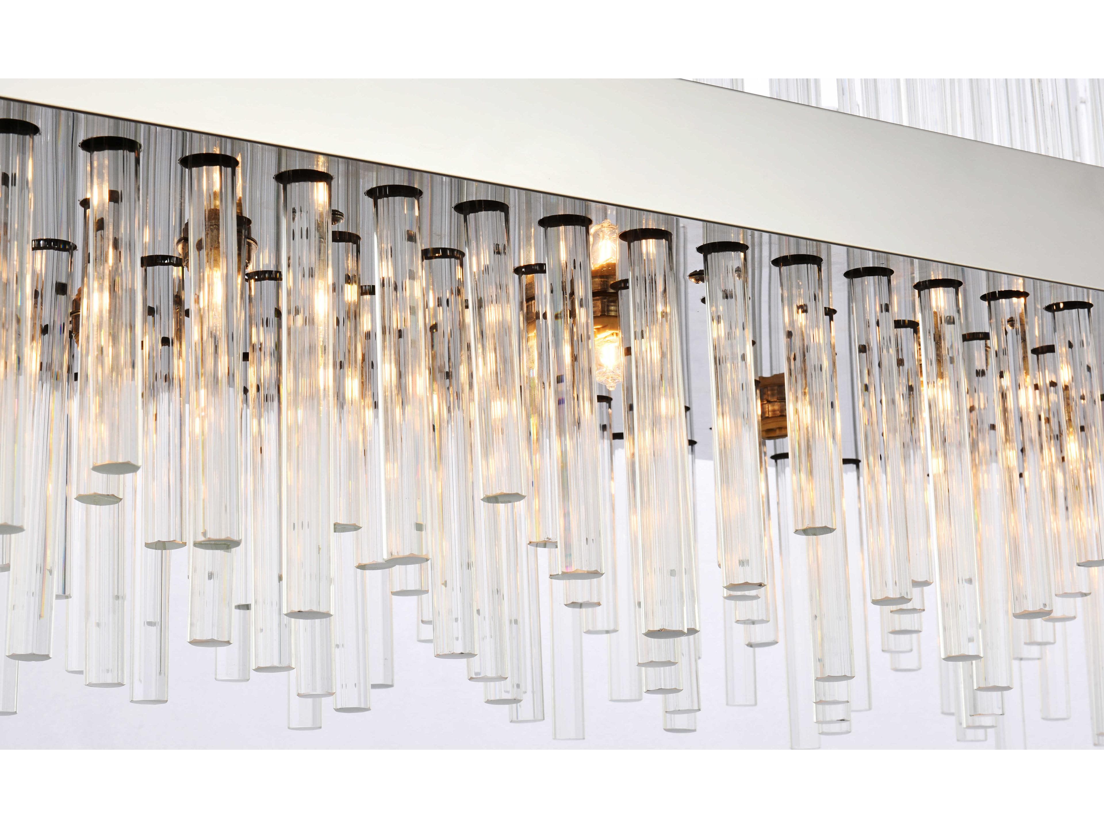 Elegant Lighting Dallas 28-Light Chrome Crystal Linear Island Pendant
