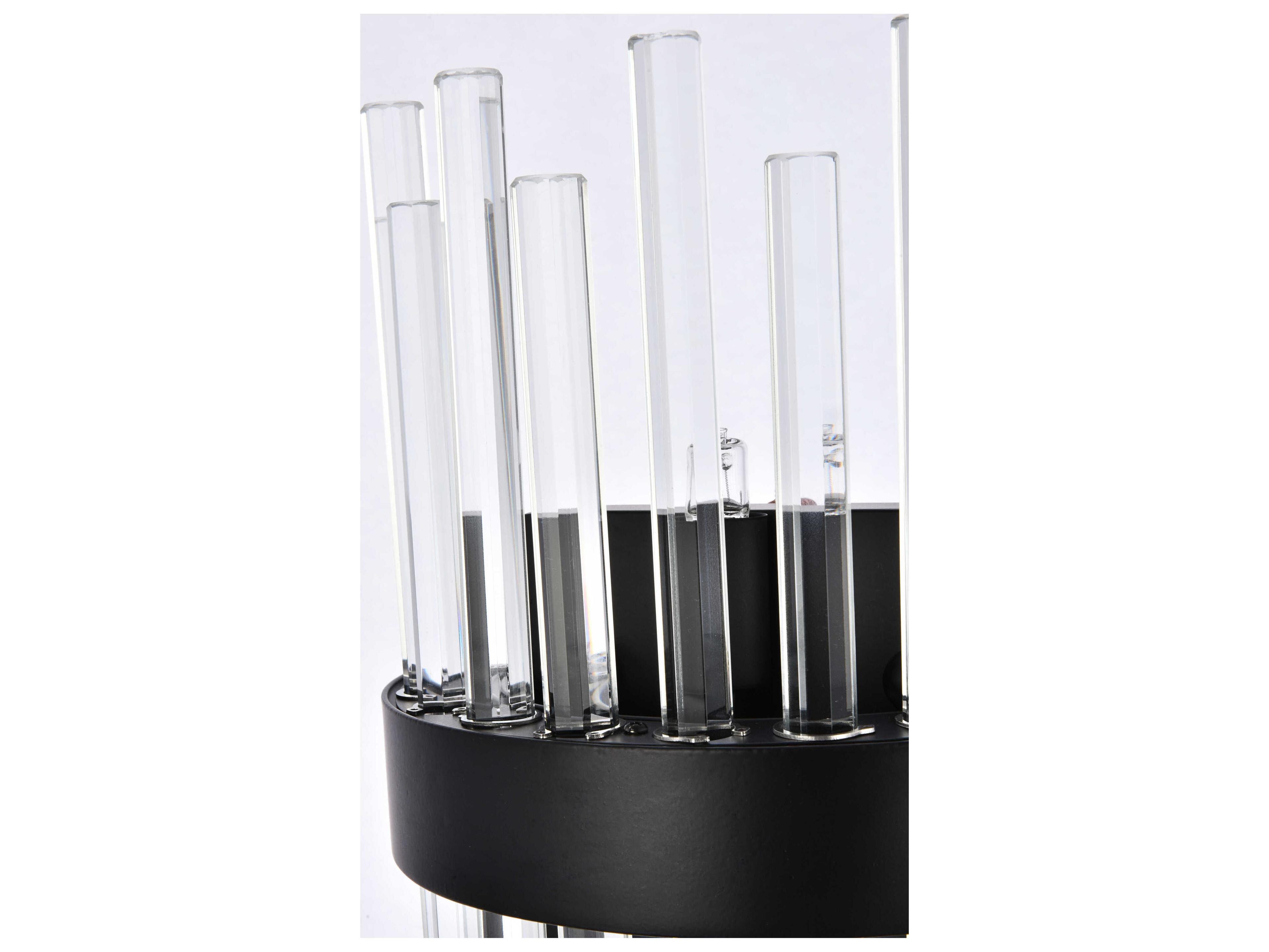 Elegant Lighting Dallas 2-Light Black Crystal Wall Sconce